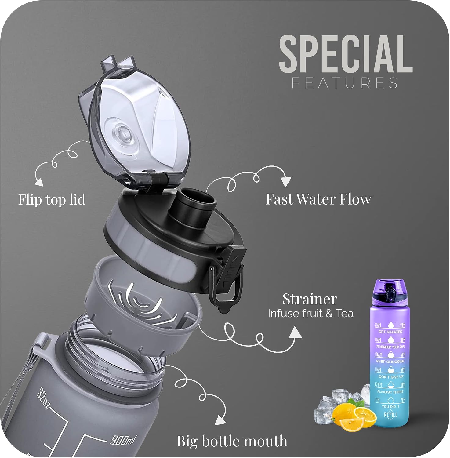 Thumbnail 1 de Roe Tenpo Water Bottle 1L for sports