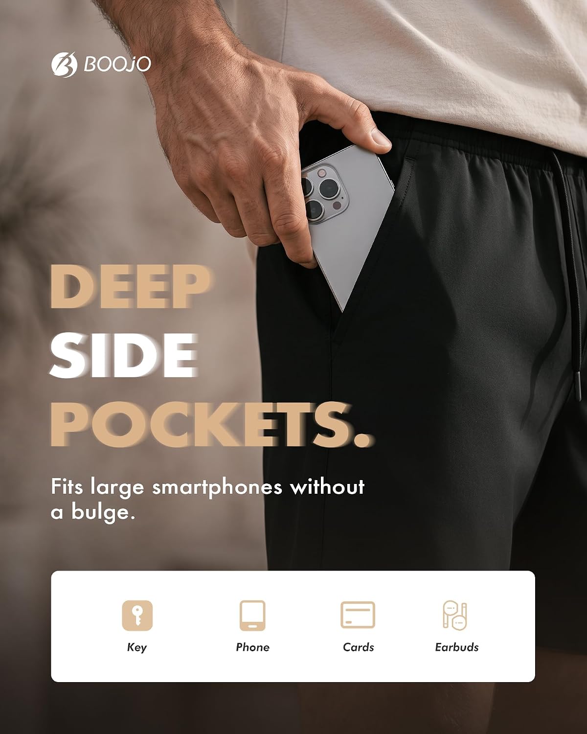 Thumbnail 3 de BOOJO Athletic Shorts 3 Pack Gym Basketball