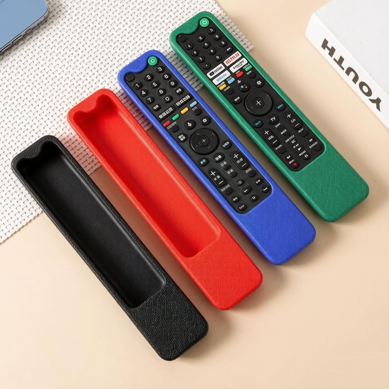 Detalle de Remote Case for Sony TV Remote Cover – Glow Green (RMF‑TX series compatibility)