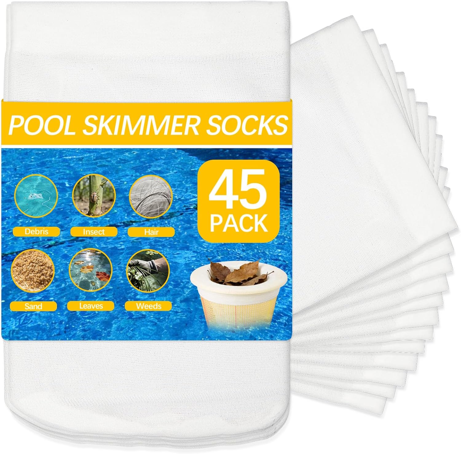 Detalle de Pool Skimmer Socks, 45-Pack