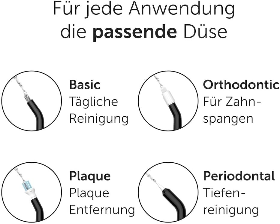 Thumbnail 5 de WonderSmile Orthodontic Düse – Ersatzdüsen für die Munddusche Waterflow (Black, 4er-Pack)