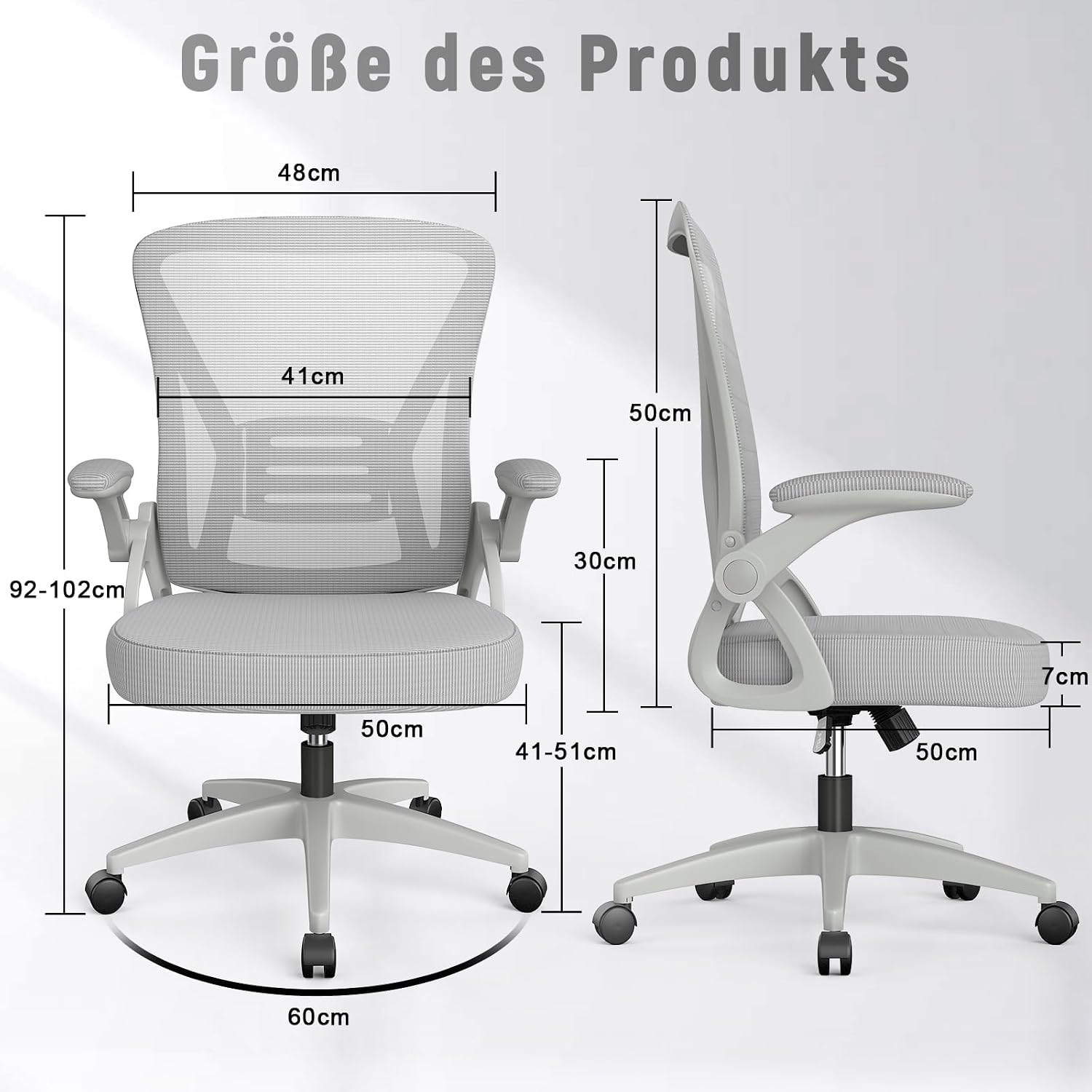 Detalle 2 de naspaluro Bürostuhl mit Netz, 360°-Drehung