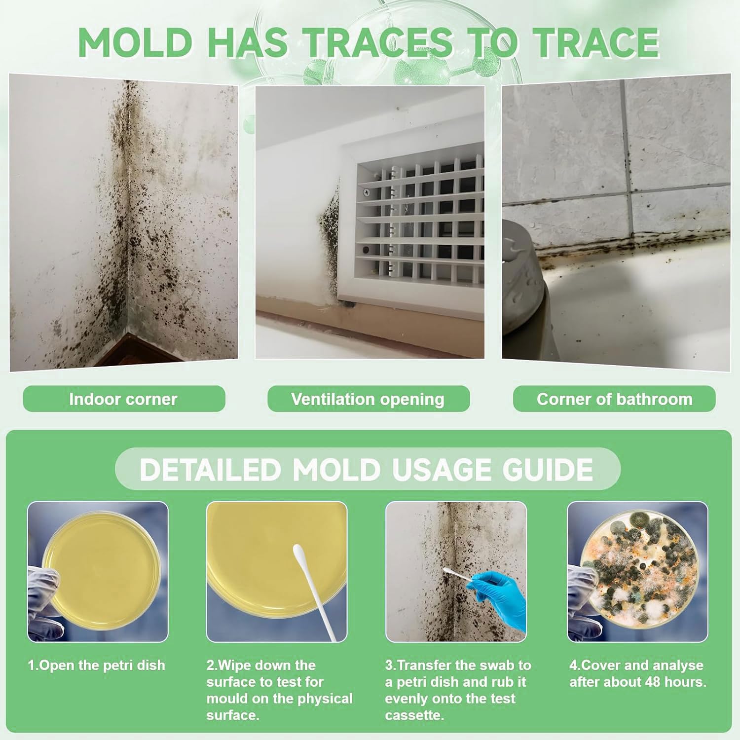 Detalle 2 de PGZBZ PGZBZ-001 Mold Test Kit, 12 Tests for HVAC, Surfaces and Indoor Air