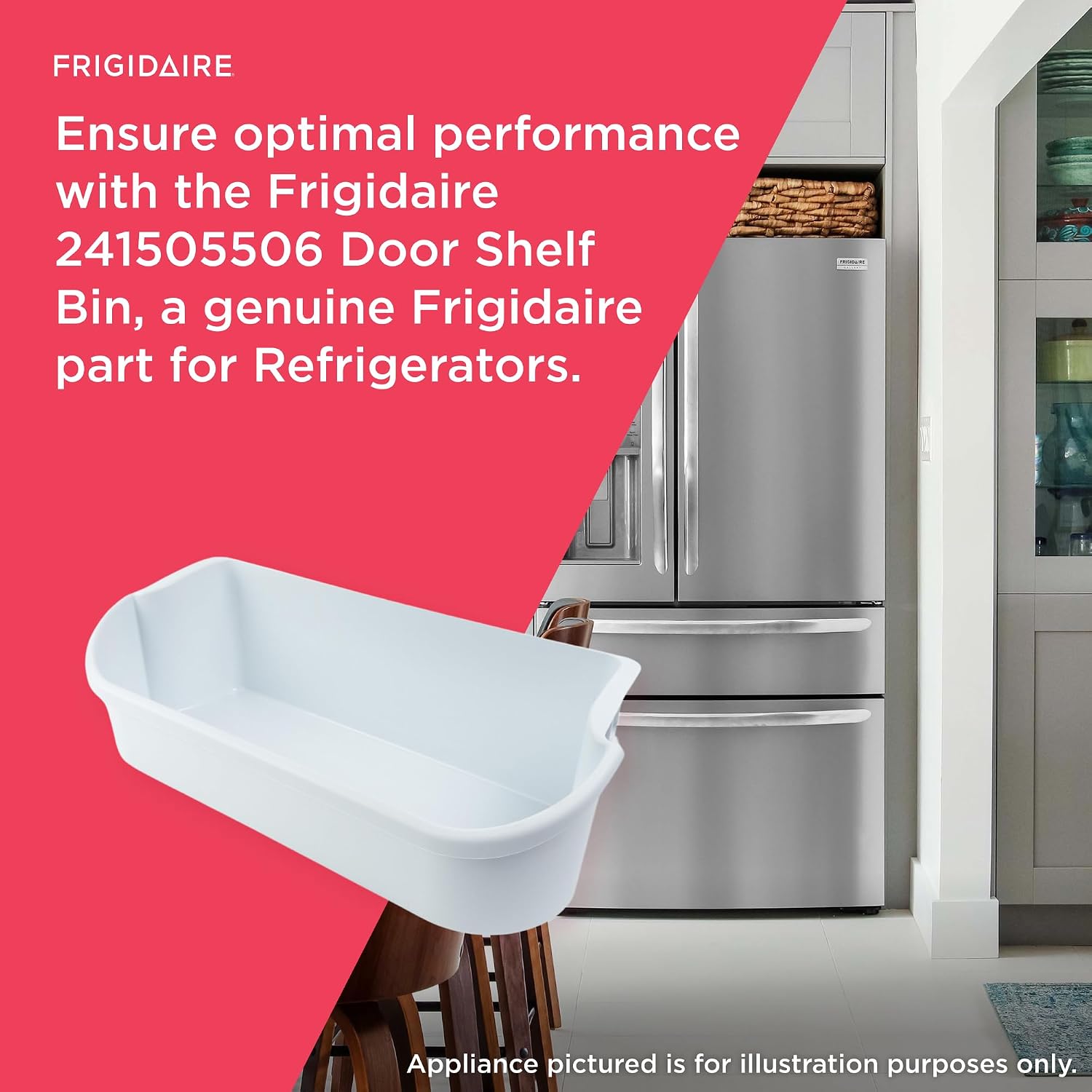 Detalle de Frigidaire Refrigerator Door Shelf Bin 241505506