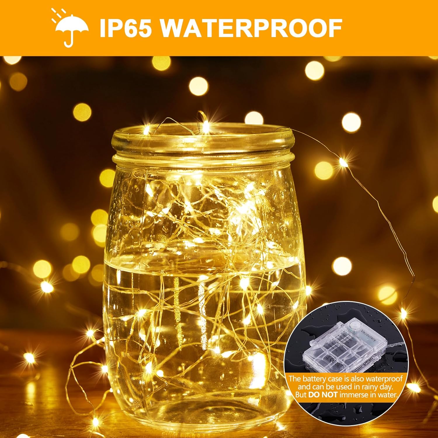 Thumbnail 6 de Lichterketten Batterie Timer (2 Stück) mit 10 m Kupferdraht und 100 LEDs – 8 Modi, 8 Helligkeitsstufen, IP65