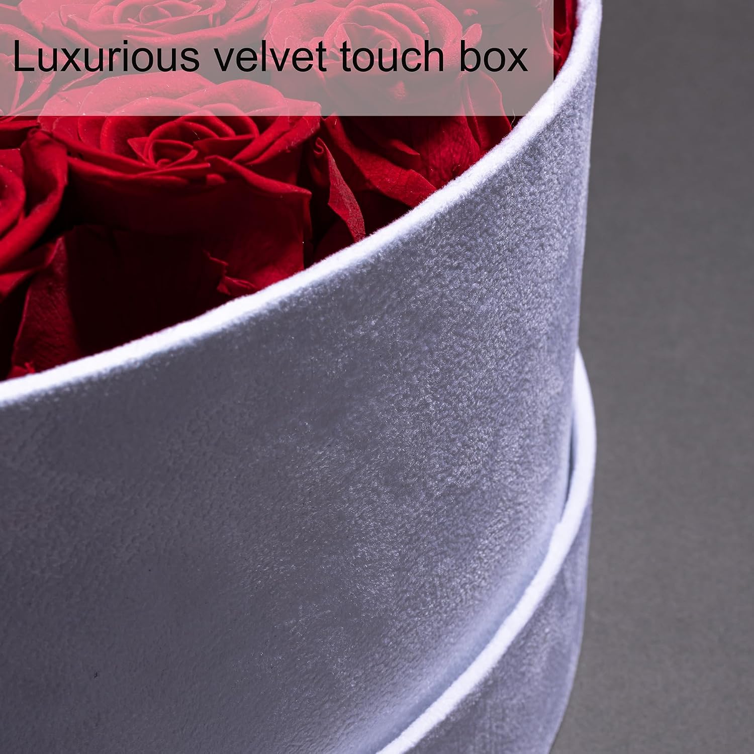 Thumbnail 3 de 50 Piece Roses in a Velvet Box Preserved Flowers (Radiant Pink) — Gift-Ready Keepsake Bouquet