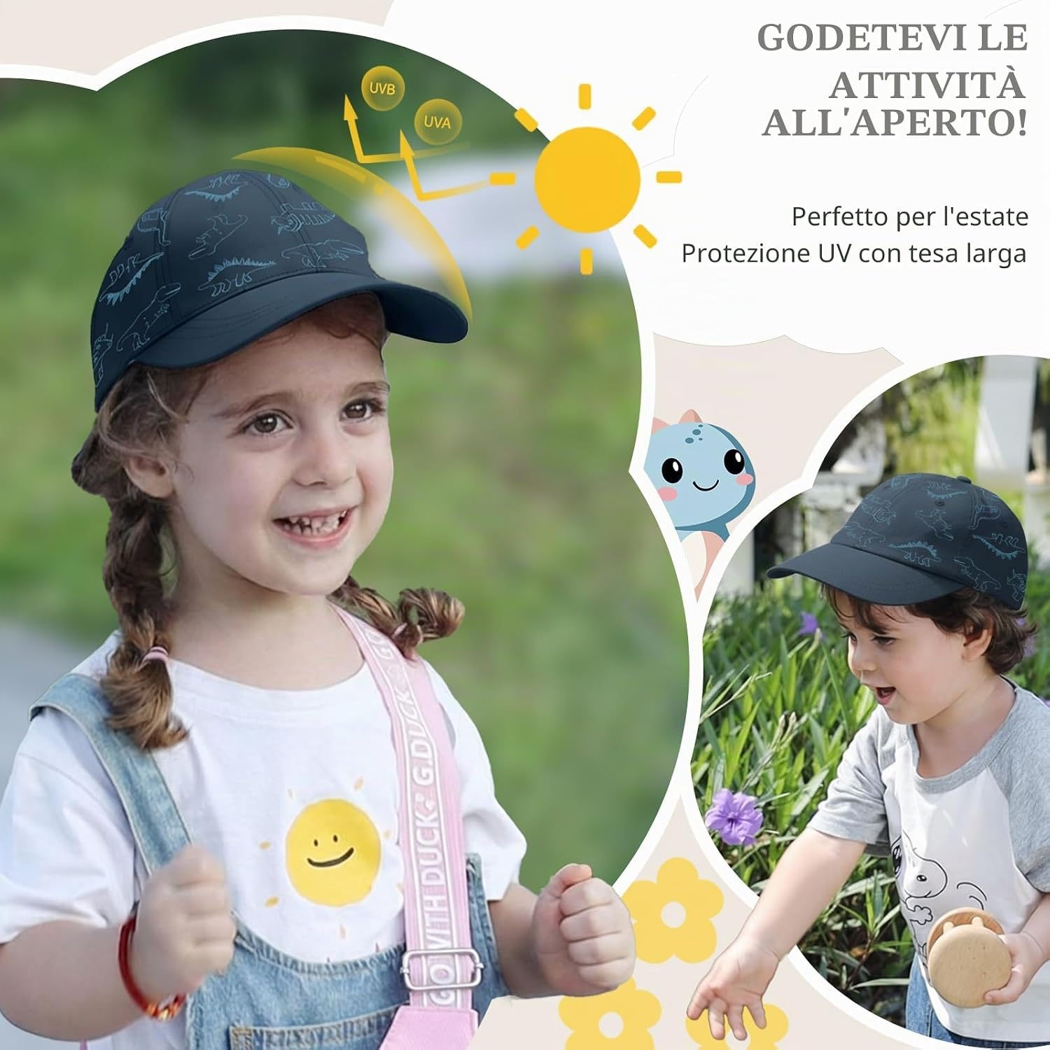 Thumbnail 2 de TOMEEK Cappellino Neonato Estivo Baseball con Visiera – Dinosauro, Cotone, Regolabile