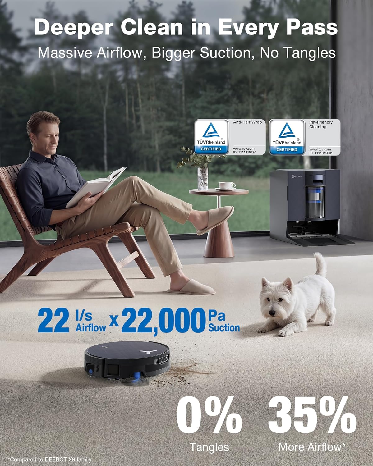 Thumbnail 3 de ECOVACS DEEBOT X12 OMNICYCLONE Robot Vacuum and Mop with Self-Washing Roller Mop