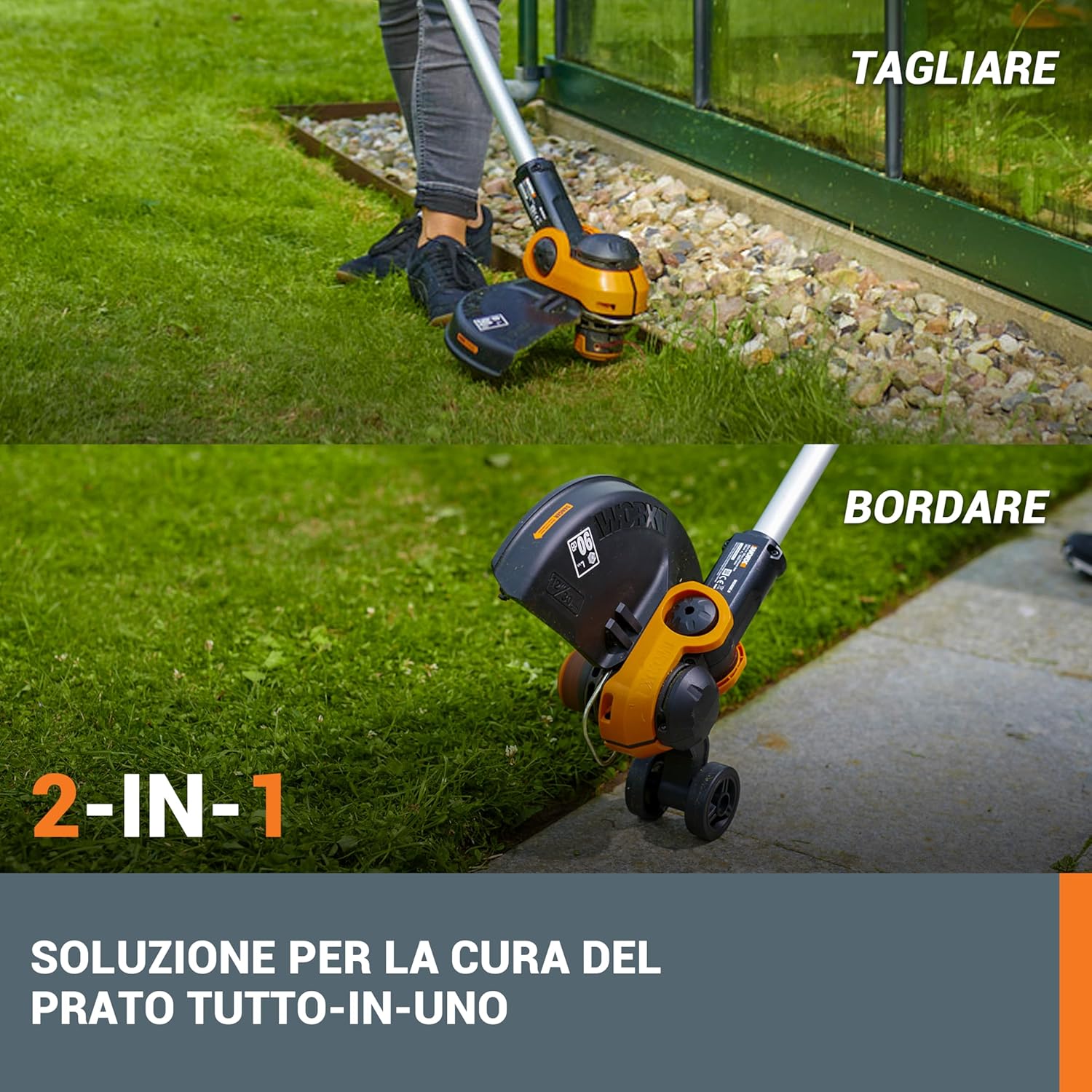 Thumbnail 2 de Worx 18V (20V Max) WG163E.2 2-in-1: tagliasiepi e tagliabordi senza fili con batteria PowerShare
