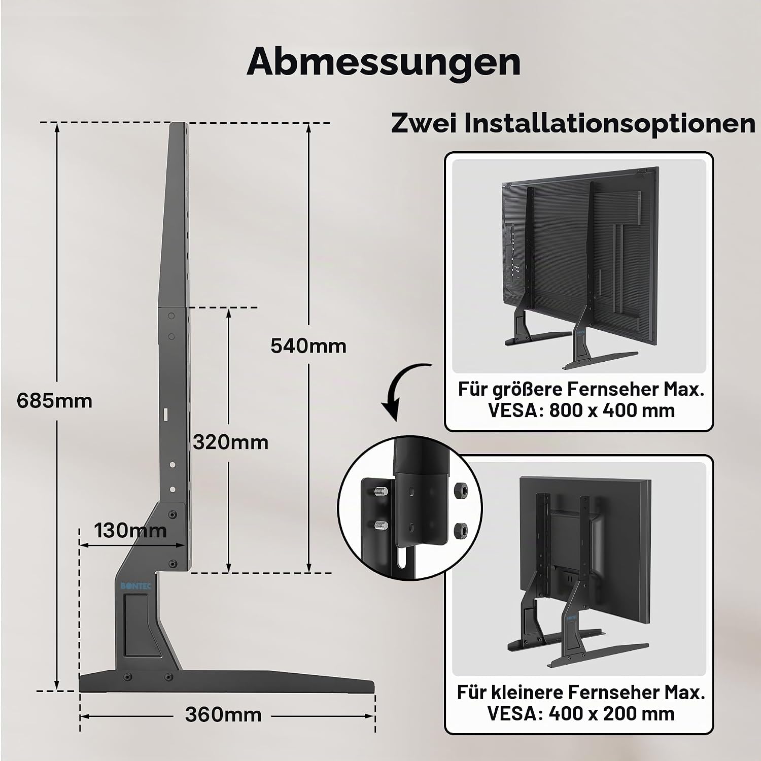 Thumbnail 6 de BONTEC Universal TV Standfüße bis 50 kg
