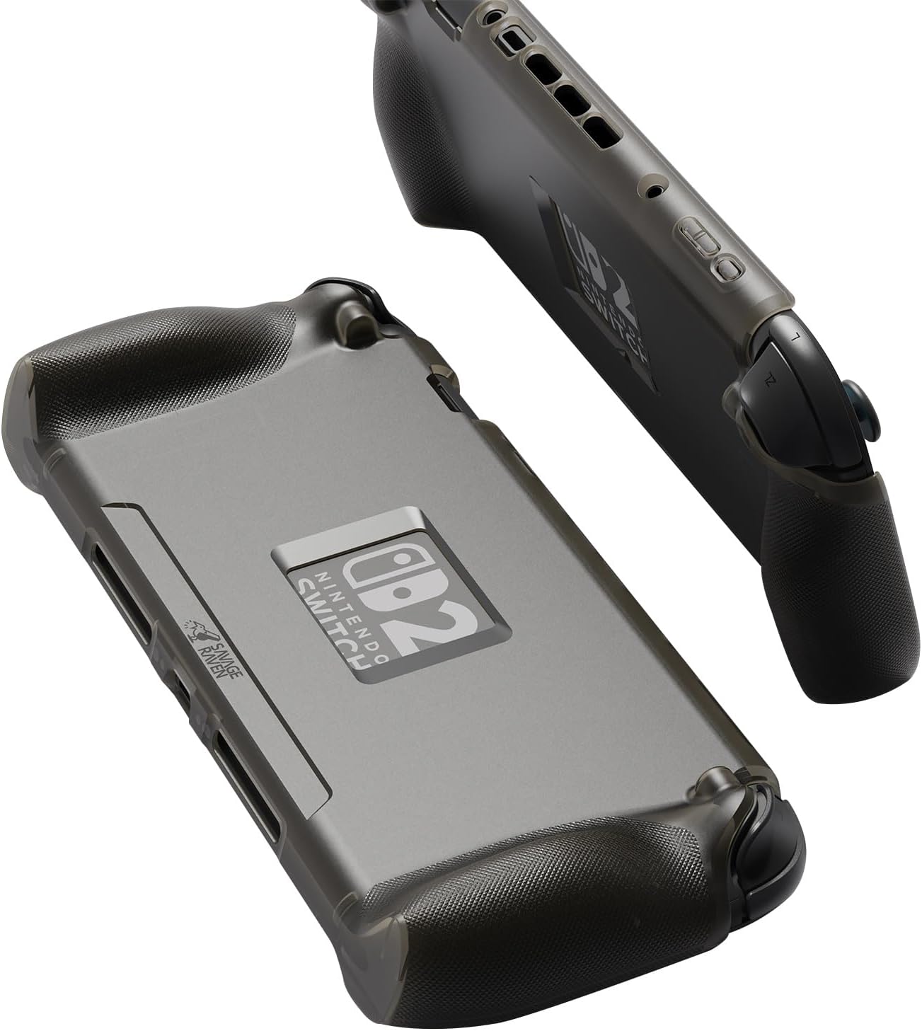 Detalle de Savage Raven StandGrip for Nintendo Switch 2 by Skull & Co. – Smoky Black