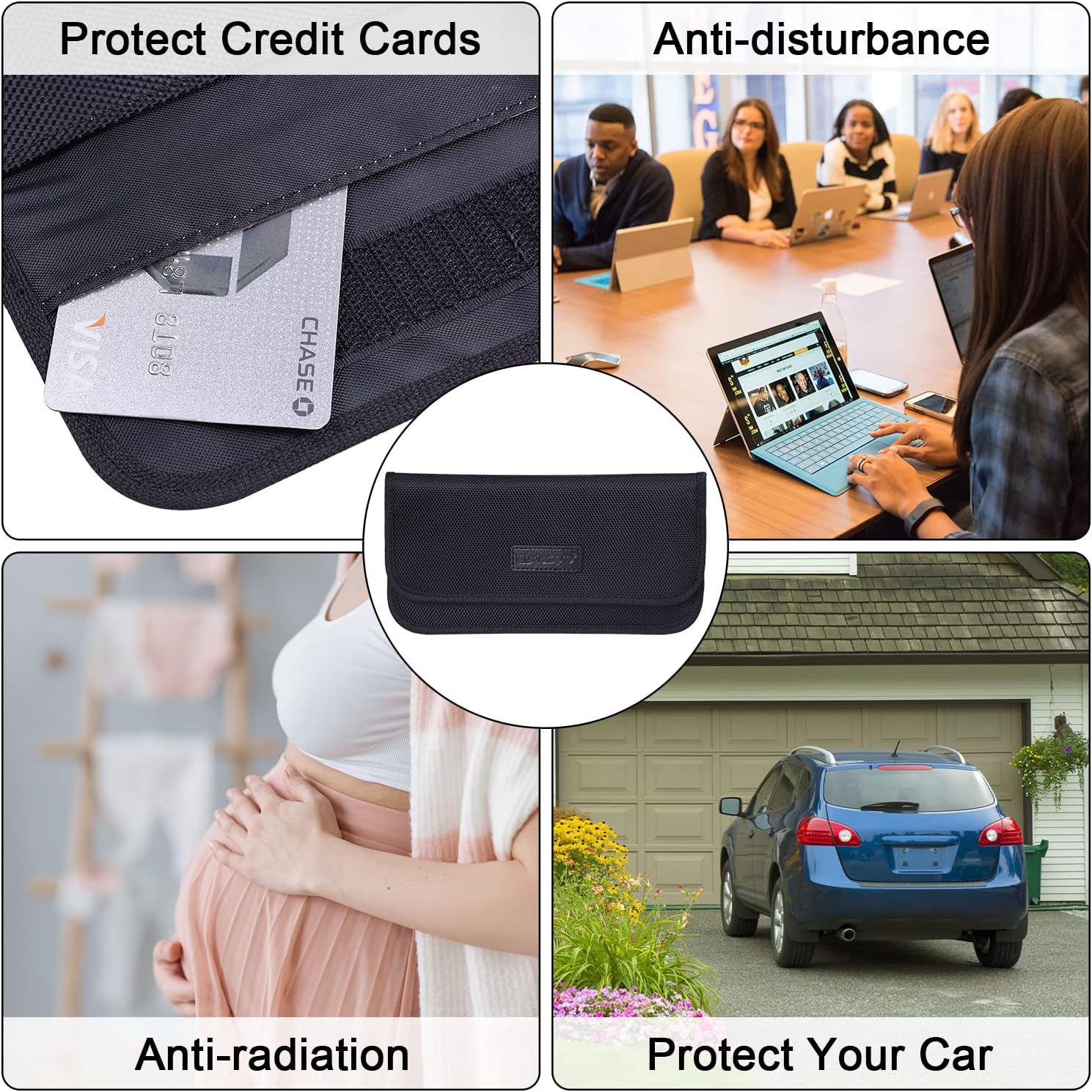 Thumbnail 6 de wisdompro RFID Signal Blocking Bag (Faraday pouch) for cell phones and car keys, black