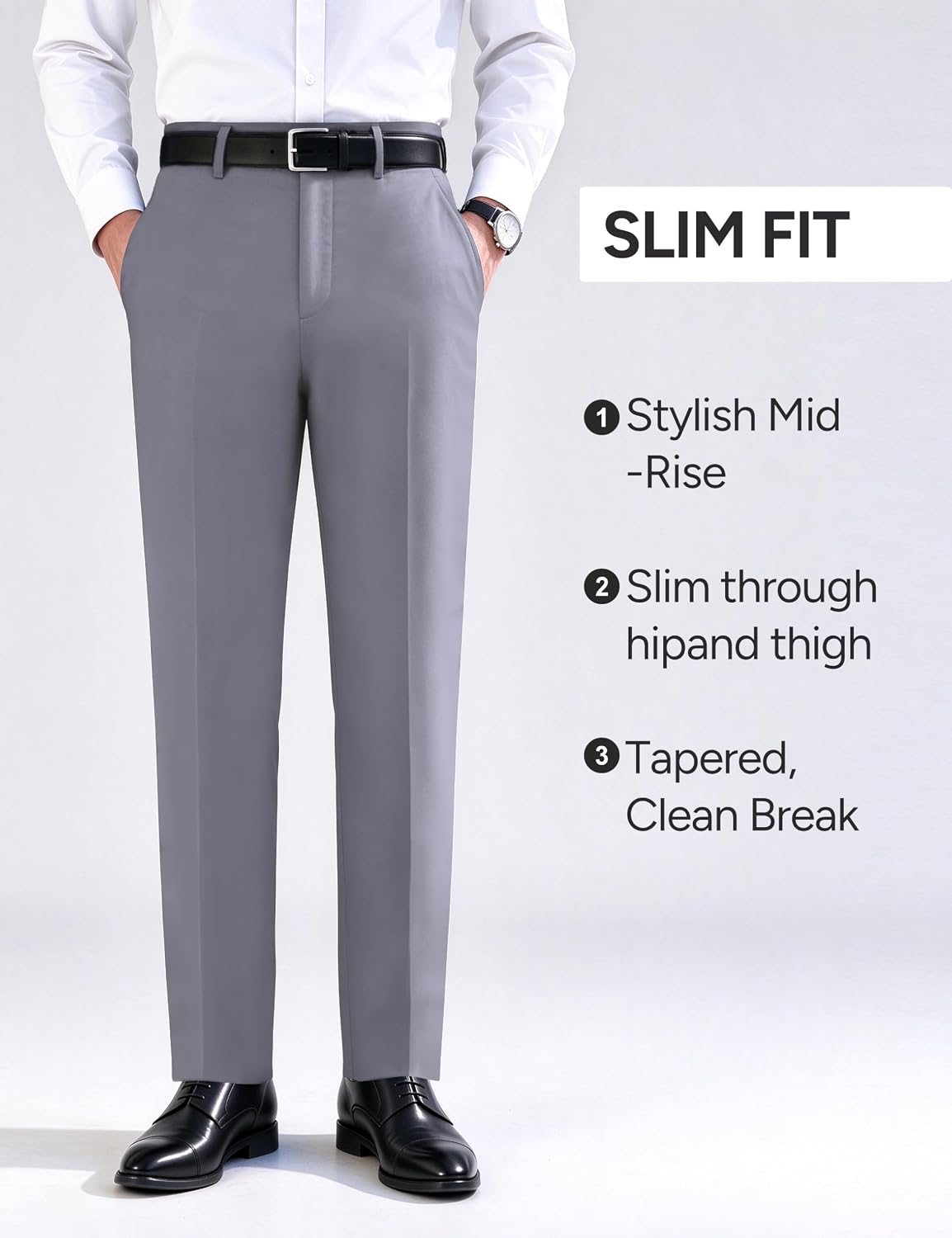 Detalle 2 de Pacific Perfect Men's Dress Pants, 4-Way Stretch