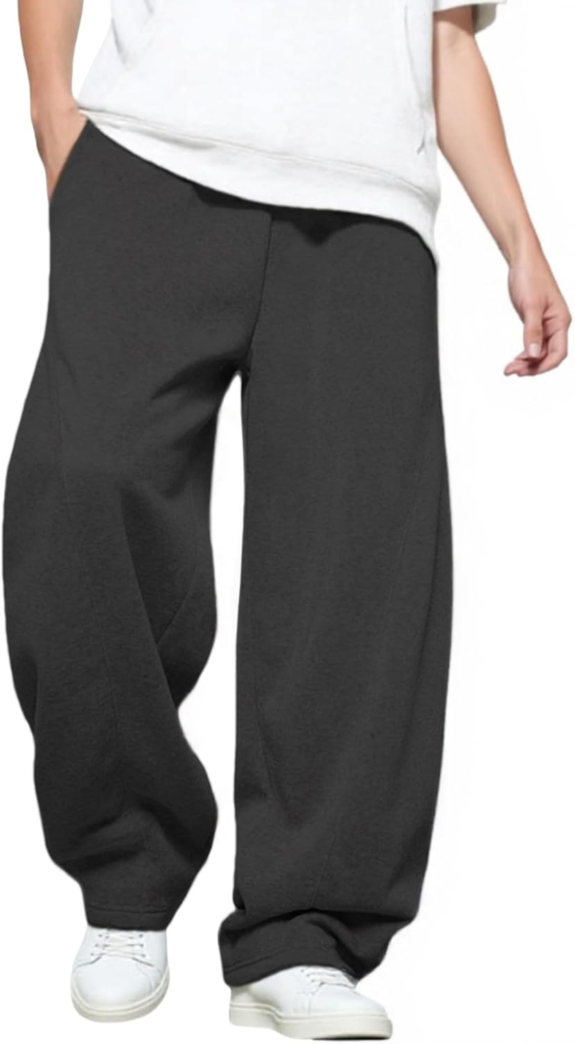 Detalle de LuminBlaze Men’s Baggy Sweatpants with Elastic Drawstring Waist and Deep Pockets