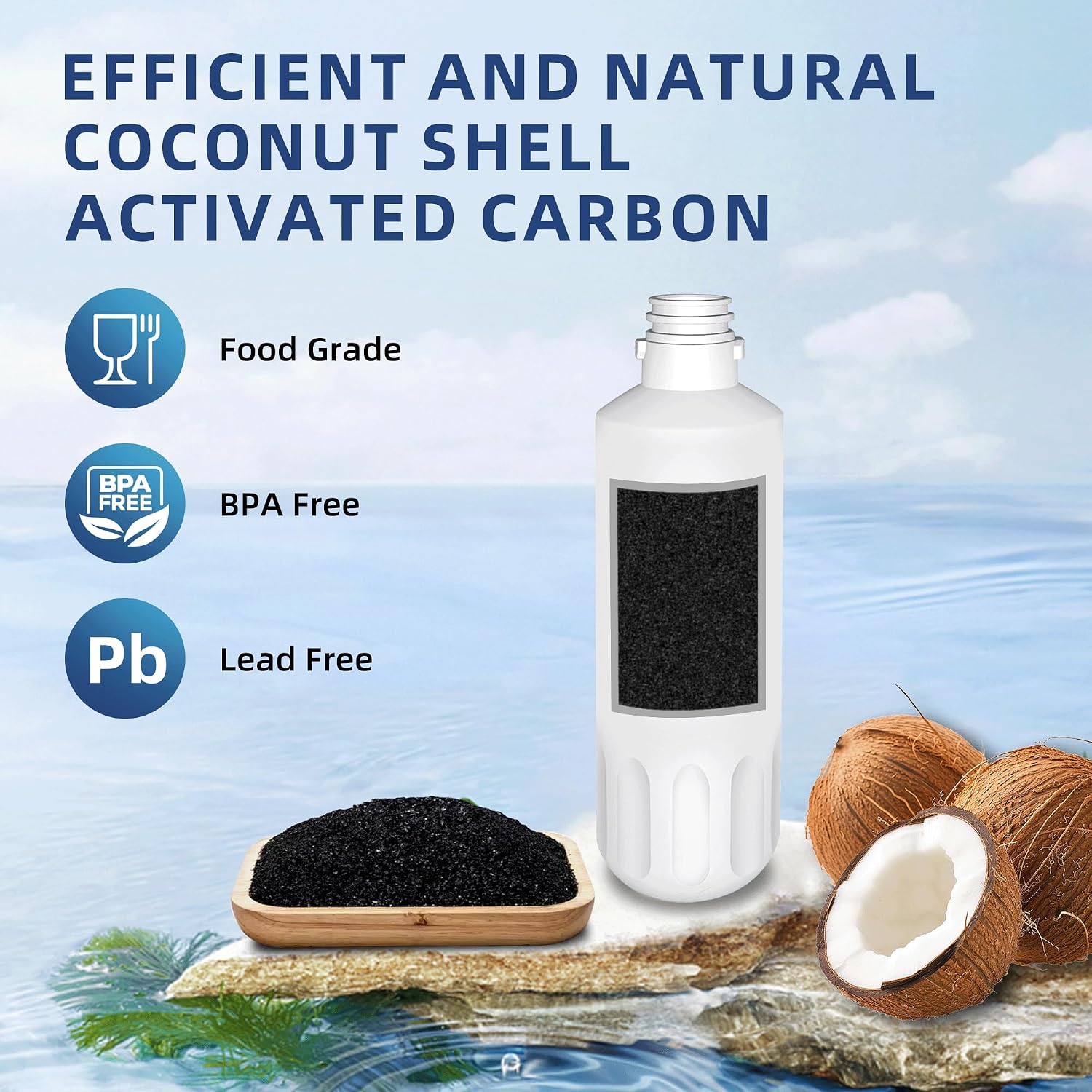 Detalle de ramco RA-10450 LT1000P Water Filter 3-Pack with Coconut-Shell Carbon