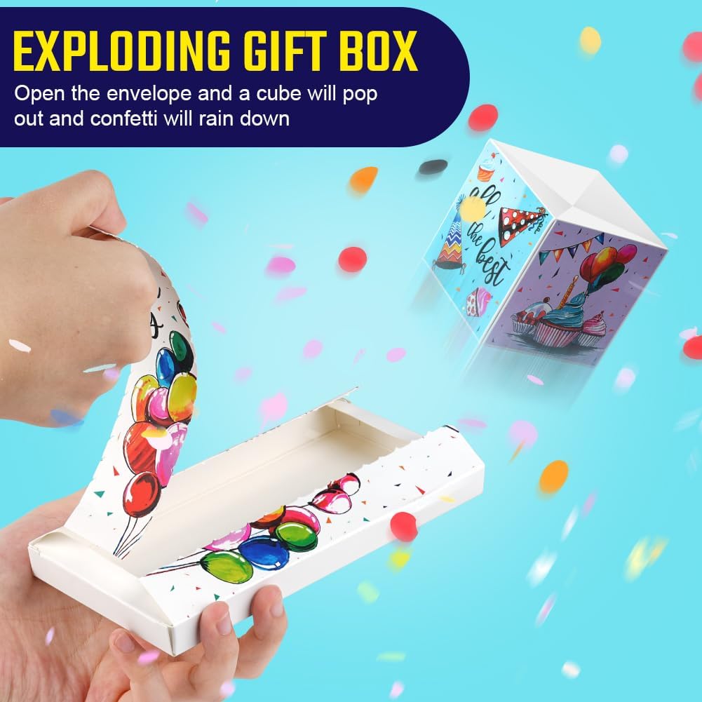 Detalle 2 de ANOMM pop-up verjaardagskaart met verrassingsdoos en confetti