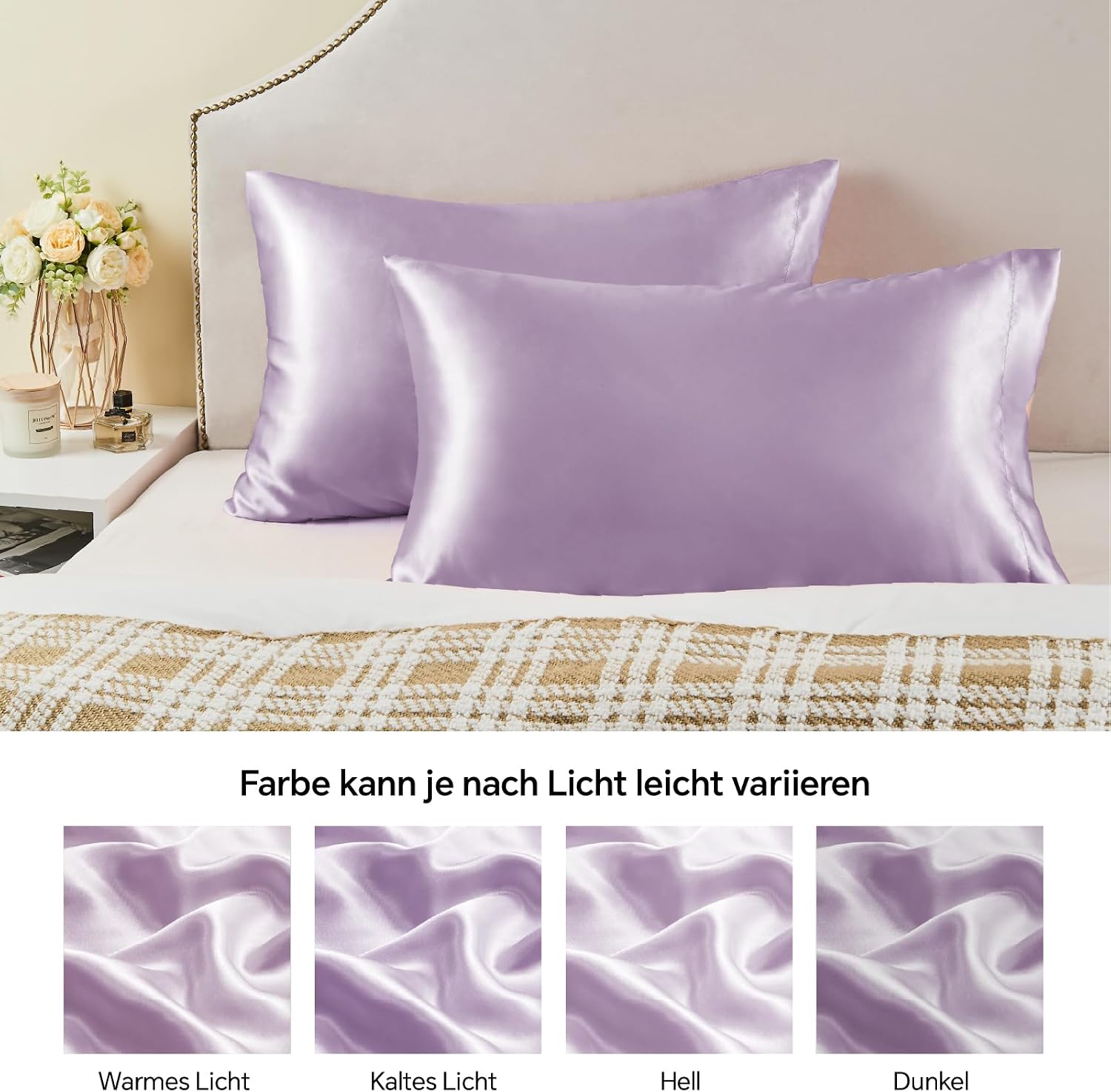 Detalle de BEDELITE Satin Kissenbezug 40 x 80