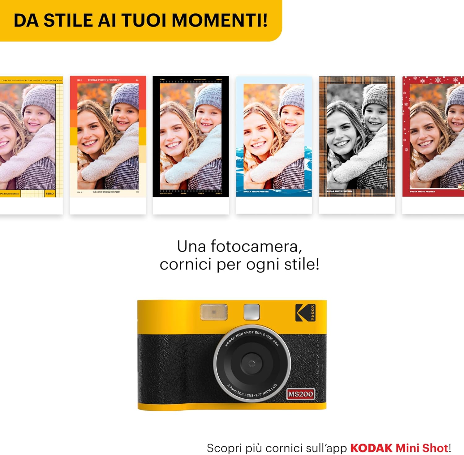 Thumbnail 5 de KODAK Mini Shot 2 Era 4PASS: Fotocamera istantanea 2-in-1 e stampante con 8+30 fogli