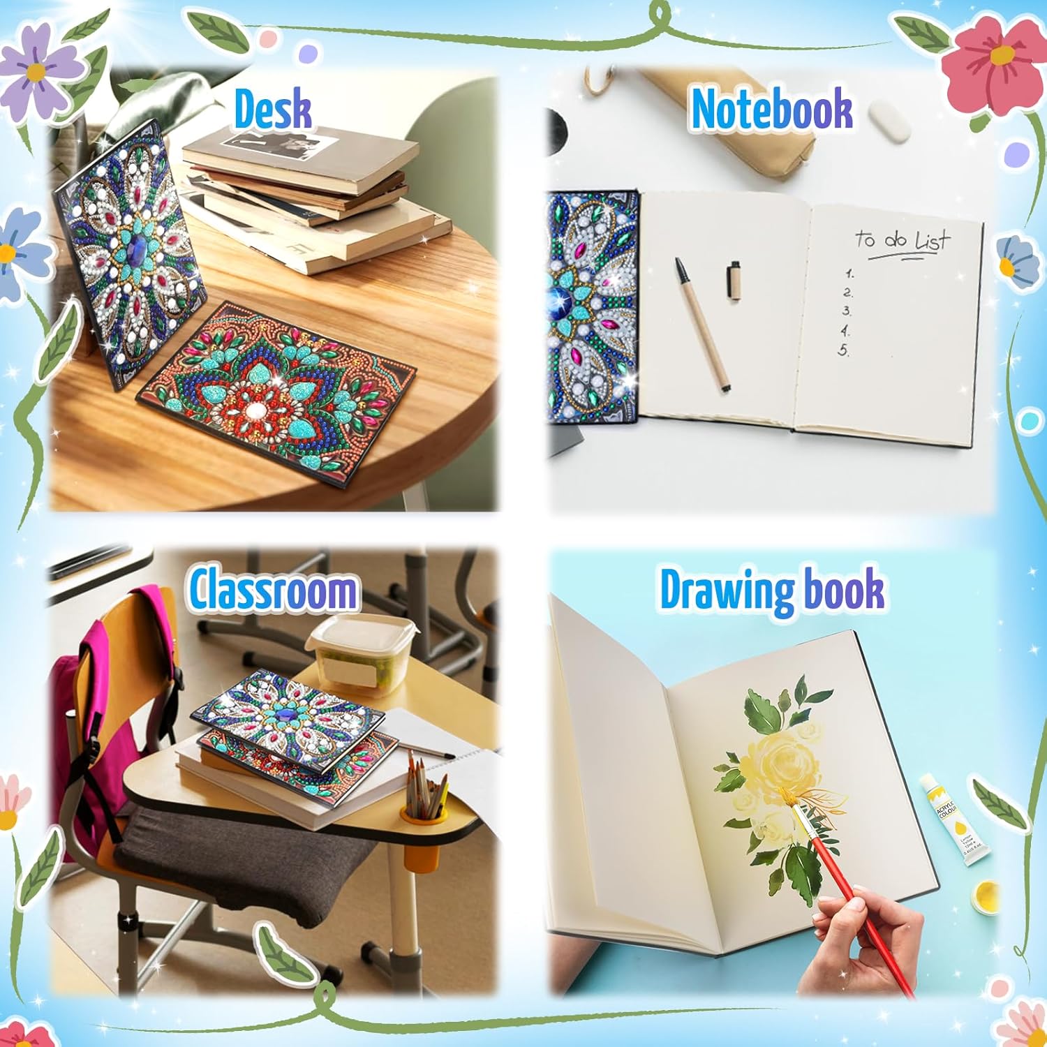 Thumbnail 4 de Craft Kits for Kids A5 Diamond Notebook 50 Sheets