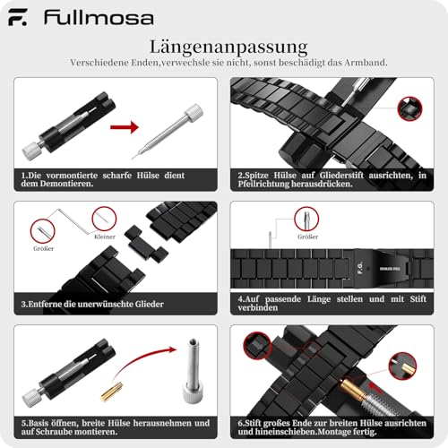 Thumbnail 6 de Fullmosa Edelstahl-Uhrenarmband 22 mm – Robust, edel und vielseitig kompatibel