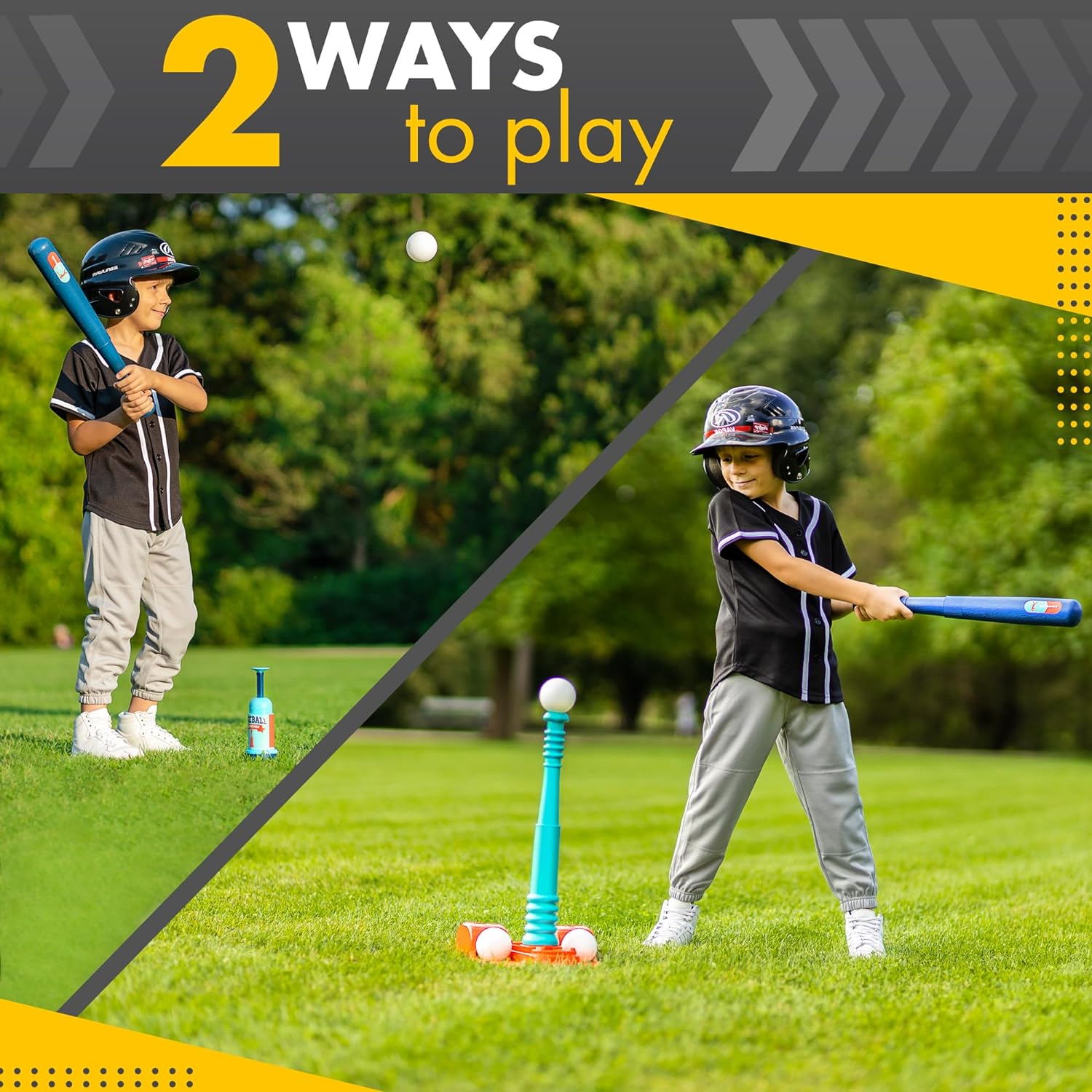 Thumbnail 2 de T Ball Stand for Kids and Toddlers 1-3, 3-5, 5-8 – Includes 6 Large Balls, Adjustable Tee, and Pitching Machine
