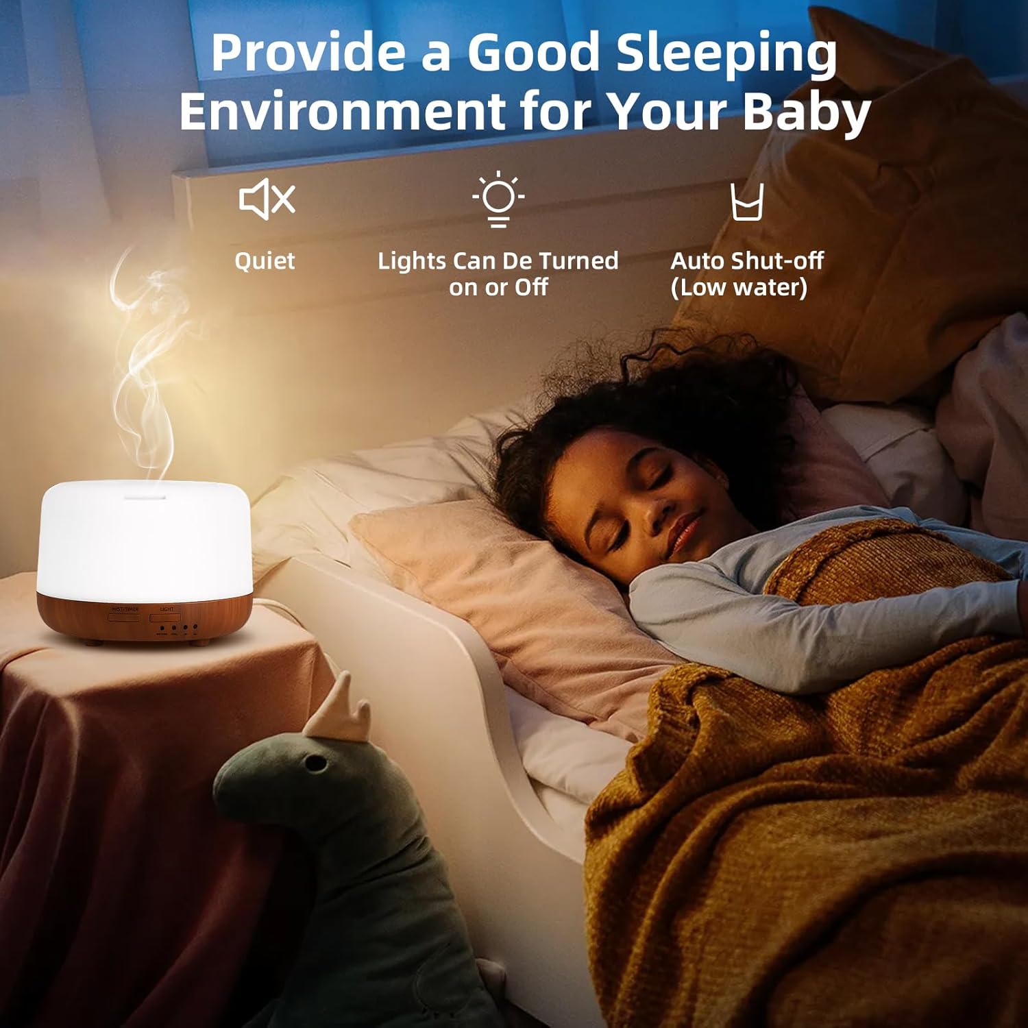 Detalle 1 de Trace 300ML Essential Oil Diffuser with Remote Control, Timer & 7 LED Lights