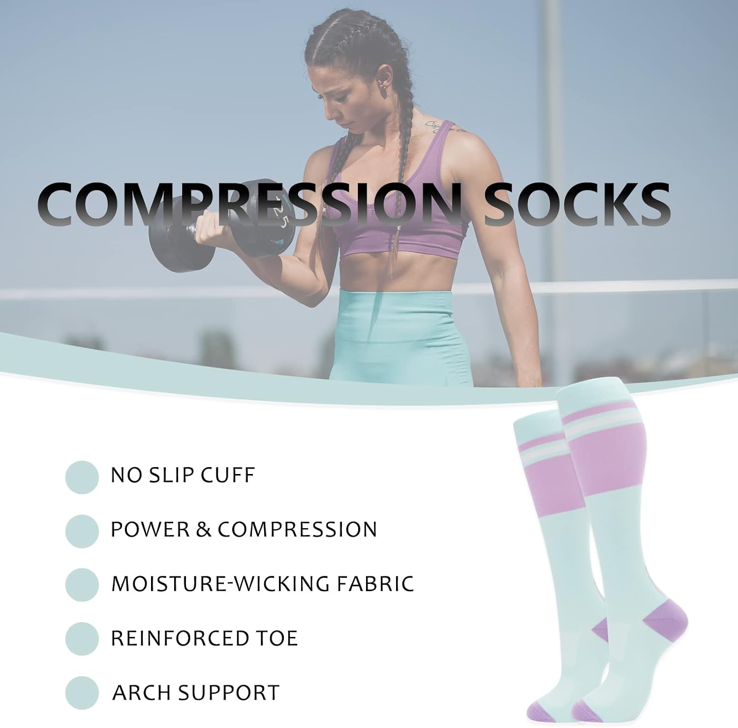 Detalle 2 de fenglaoda Compression Socks 3-Pack