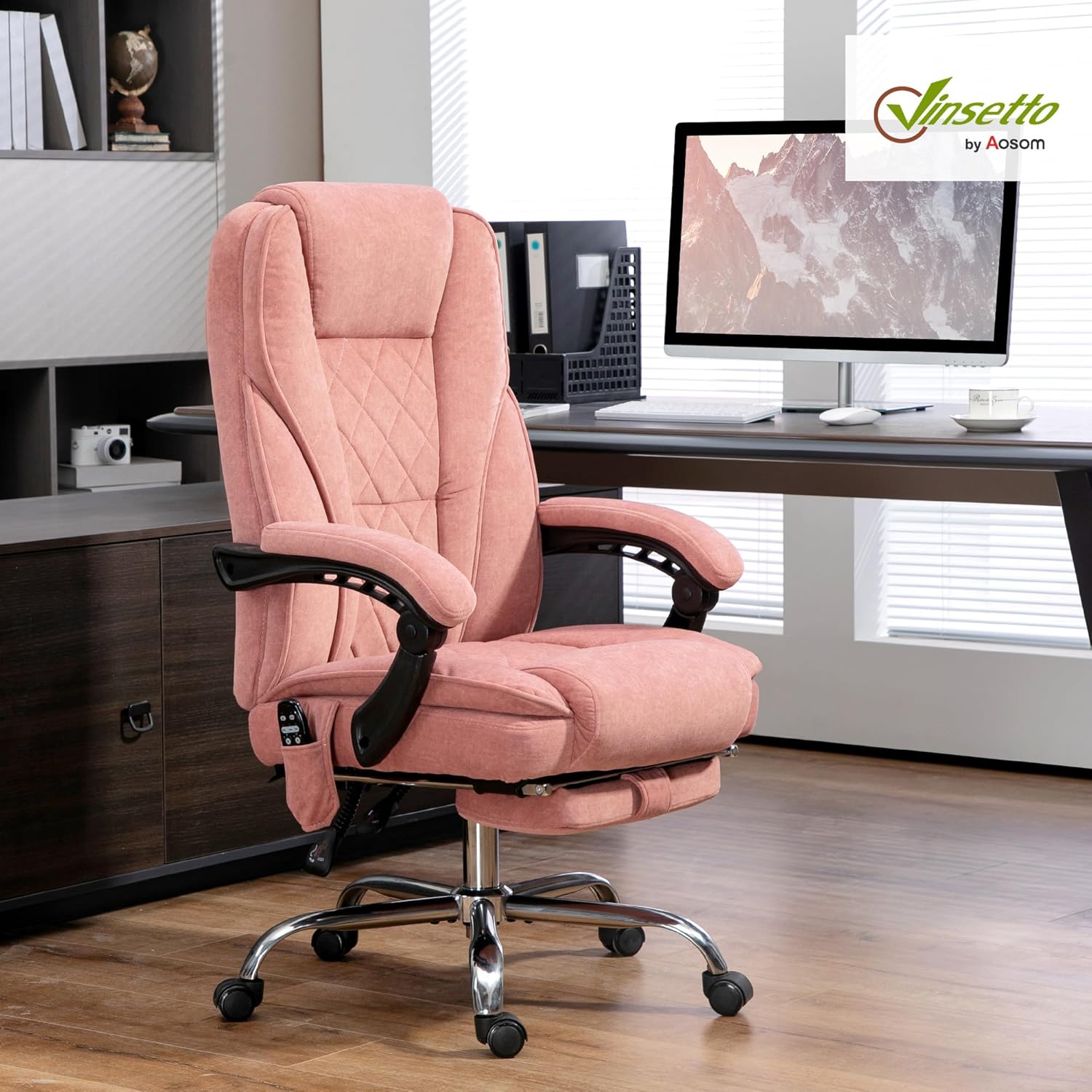Detalle 2 de Vinsetto Fauteuil de Bureau massant 135° Rose