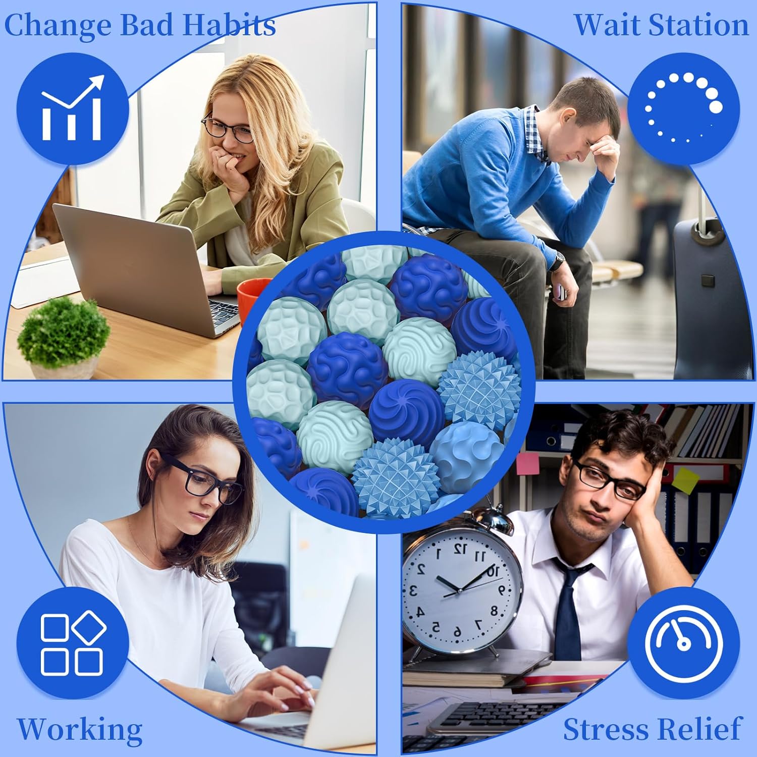 Thumbnail 2 de Silicone Magnetic Balls: 6‑Piece Fidget Set for Quiet Stress Relief and Focus