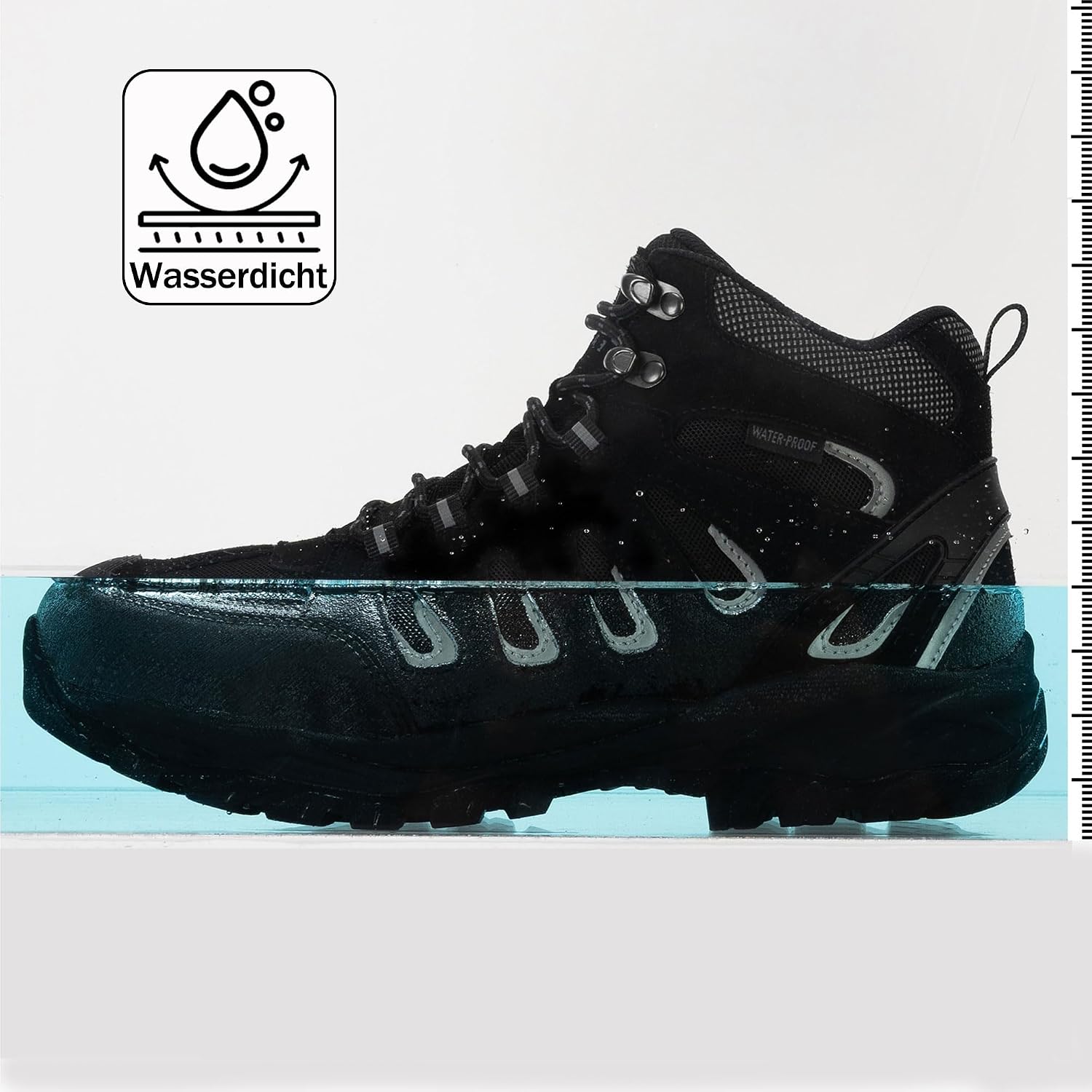 Detalle de EARLDE Herren Wanderschuhe Knöchelhoch – Wasserdichte Trekkingstiefel für Outdoor-Abenteuer