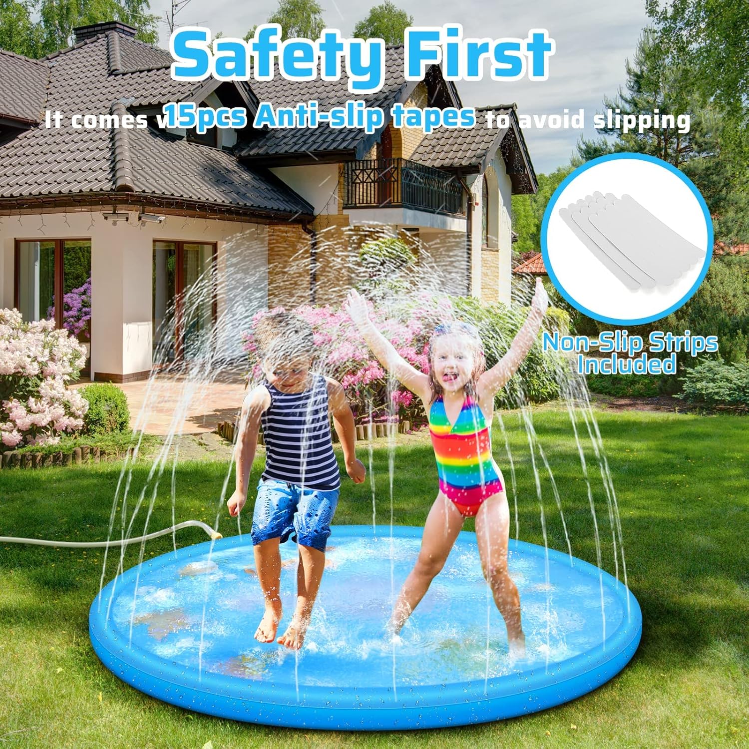 Thumbnail 2 de Anpro 170 cm Splash Pad (68") for Kids and Pets with 15 Anti-slip Tapes