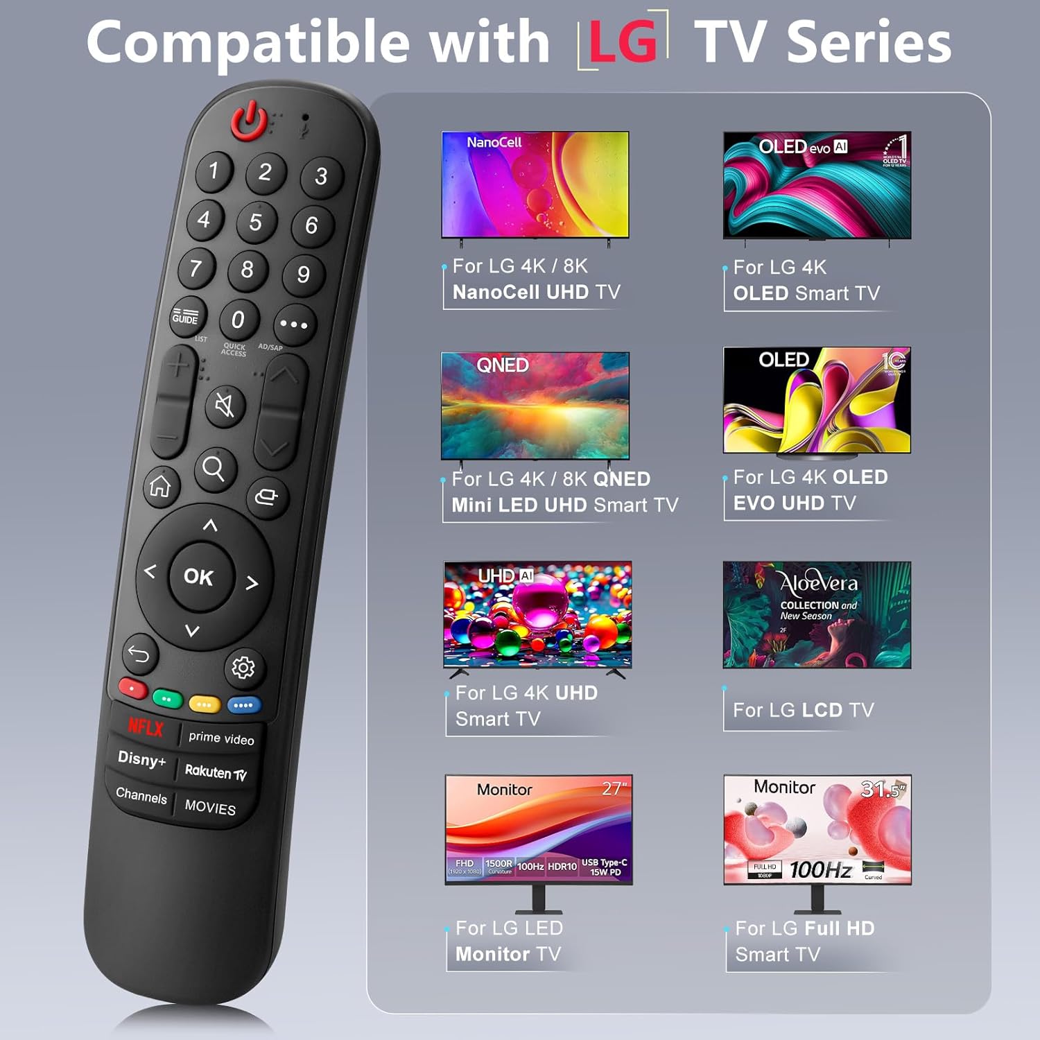 Thumbnail 2 de Universal Magic Remote MR22 für LG Smart-TV (ohne Pointer & Sprache, IR) – inkl. Streaming-Hotkeys