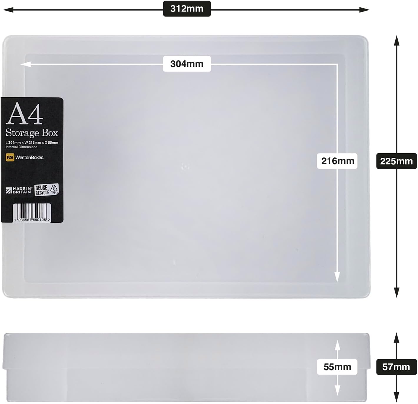Thumbnail 3 de WestonBoxes A4 Transparent Plastic Craft Storage Boxes with Lids – Pack of 10 (3.6 L)