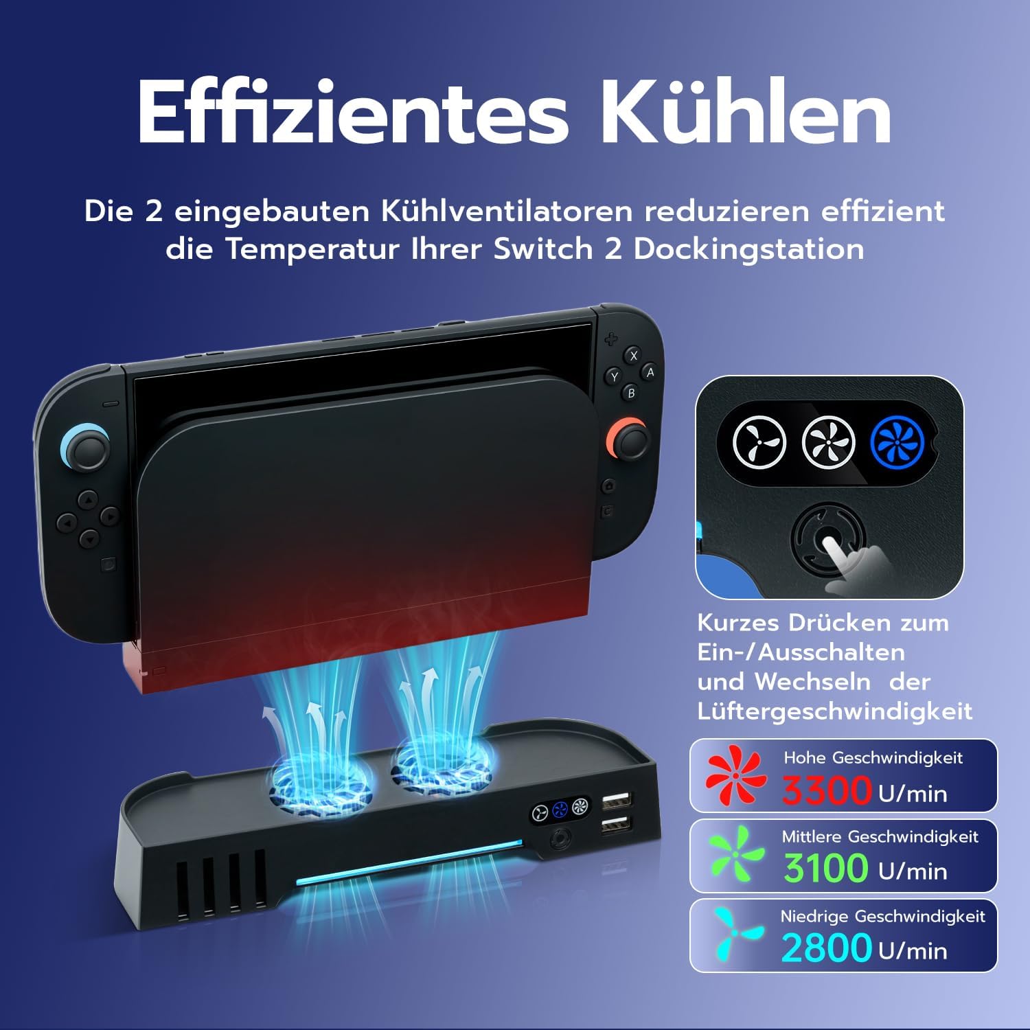 Thumbnail 2 de Kühler Standfuß für Nintendo Switch 2 mit 8 Slots