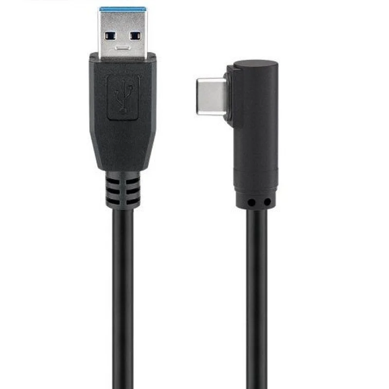 Detalle de Goobay Cable acodado USB 3.0 a USB-C 3.1 Macho/Macho 3 m negro