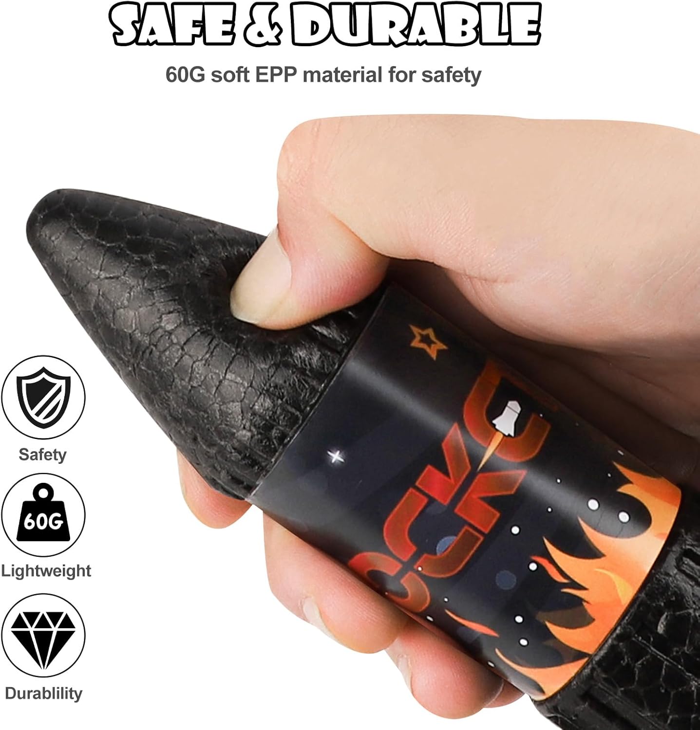 Thumbnail 4 de Ovaasy Rocket Launcher for Kids (Orange) — 200 ft self-launching motorized rocket with LED and safety parachute