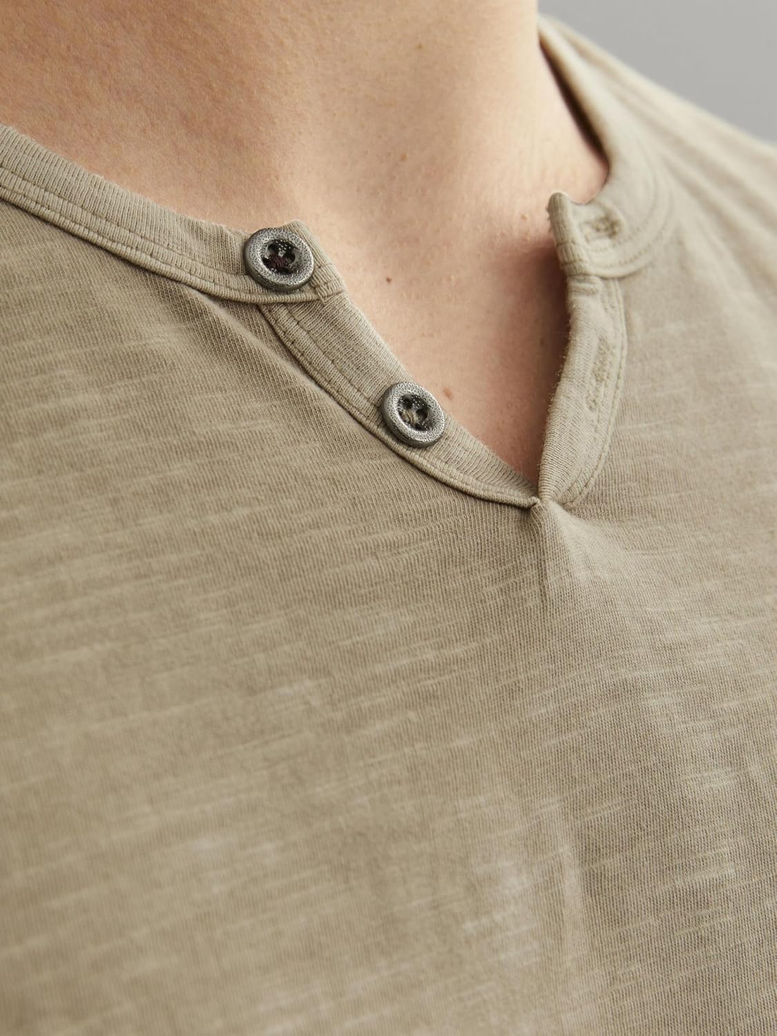 Thumbnail 5 de JACK & JONES T-Shirt Melange Split Neck – T‑shirt da uomo con scollo diviso