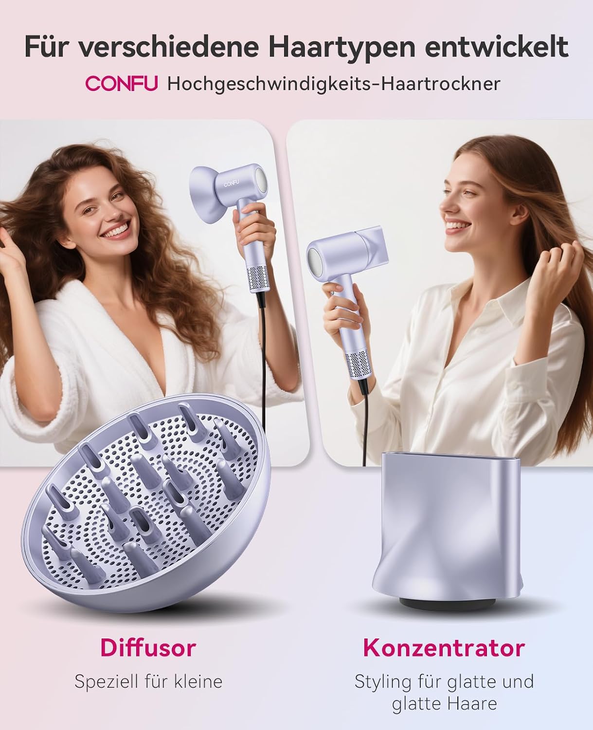 Thumbnail 3 de CONFU Föhn mit Diffusor 1500W Haartrockner