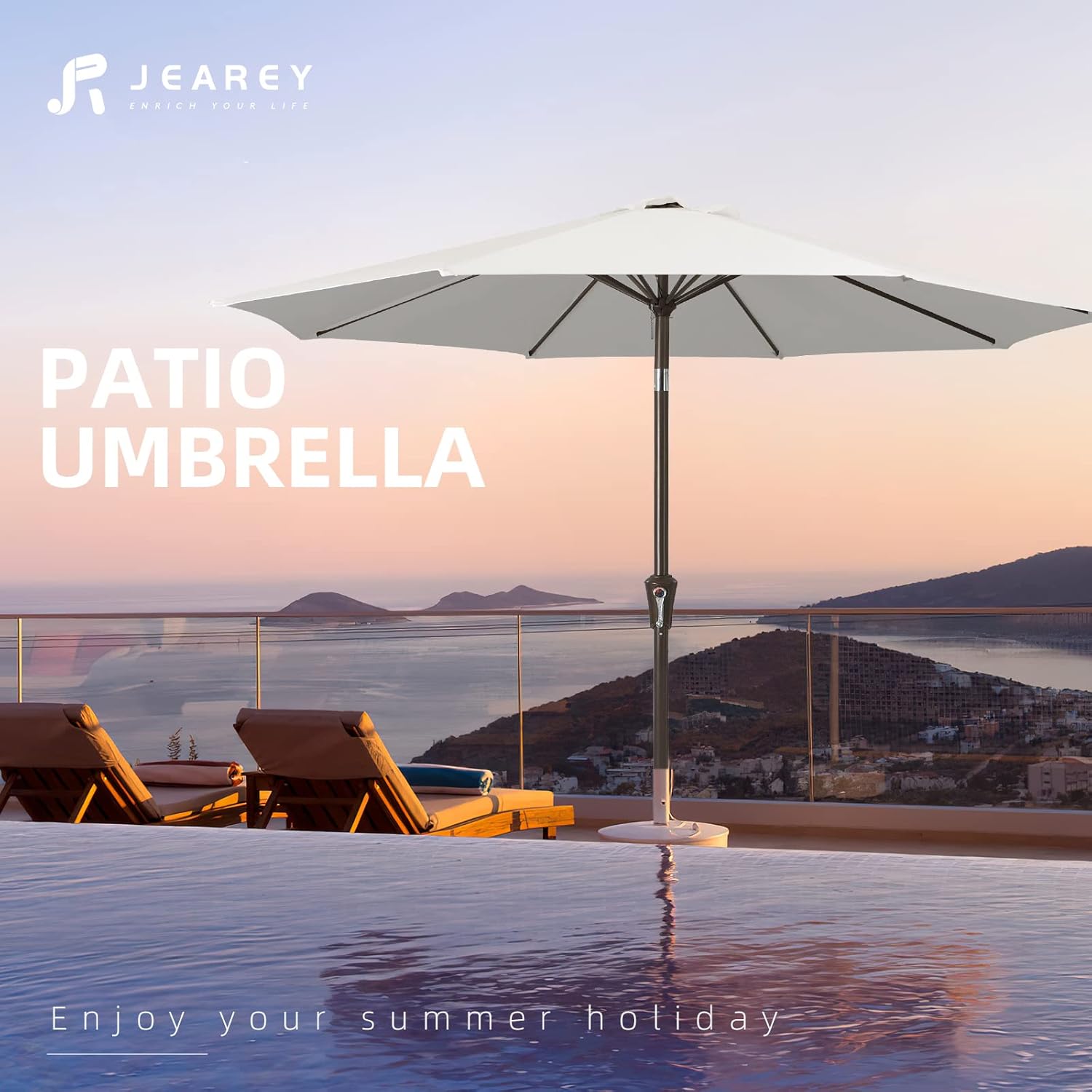 Thumbnail 6 de JEAREY Patio Umbrella 9FT