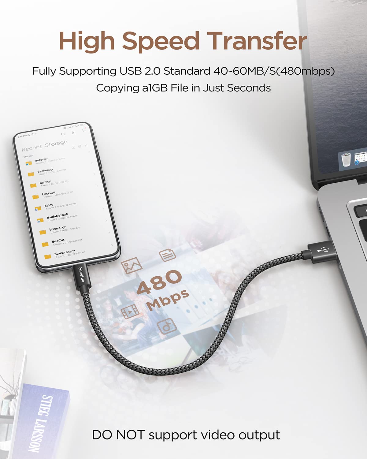 Detalle 2 de CLEEFUN 5-Pack 30cm USB C cable