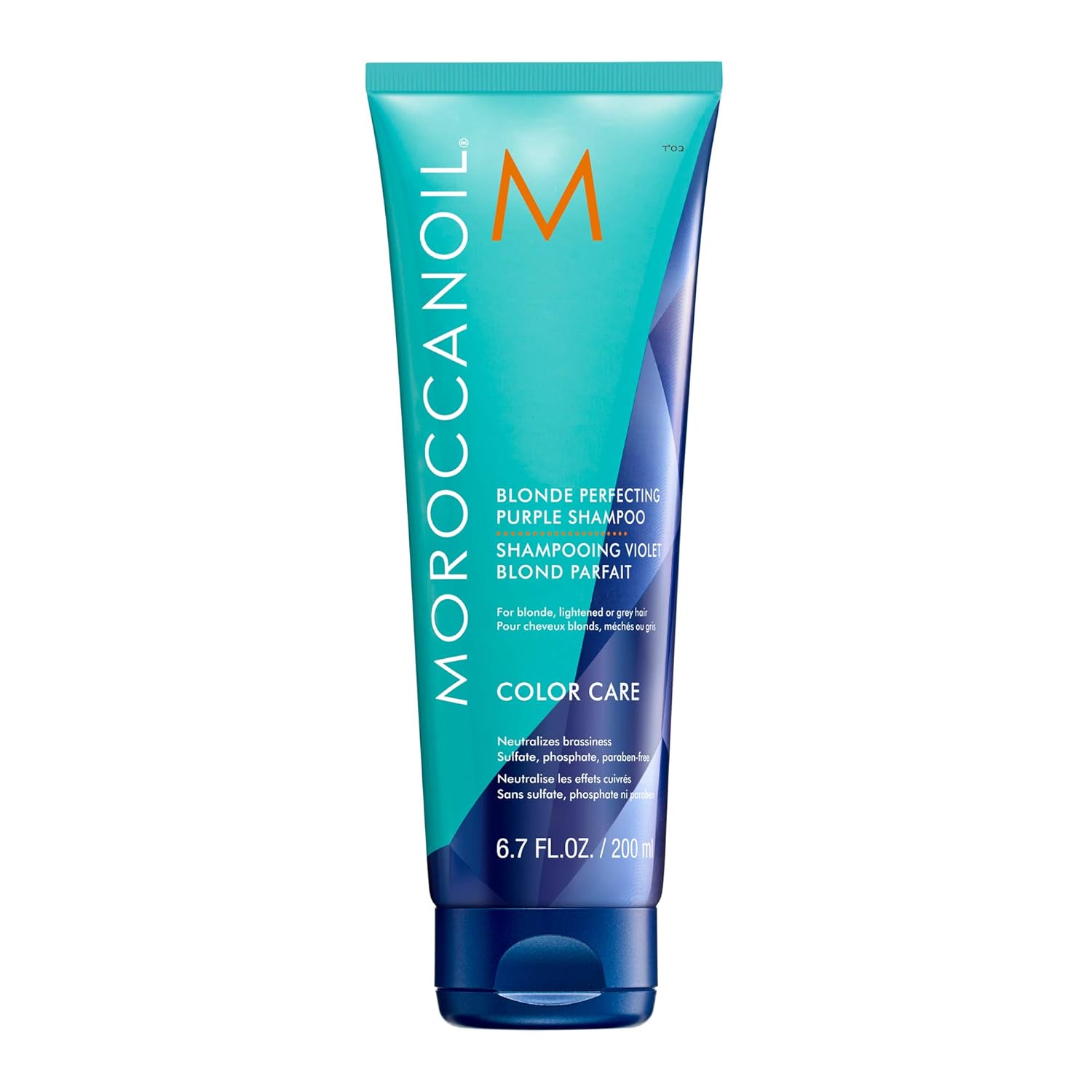 Detalle de Moroccanoil Silbershampoo – Silberpigmente gegen Gelbstich, pflegend mit Arganöl