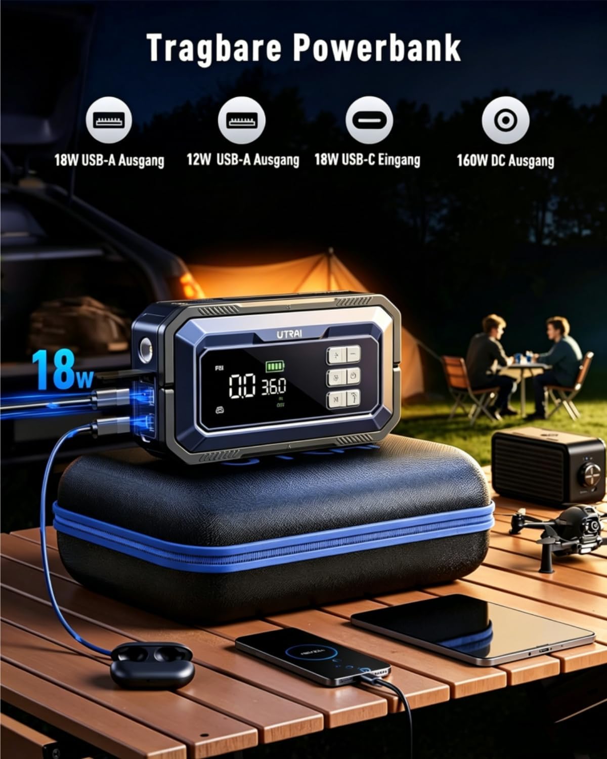 Detalle 2 de UTRAI 7000A Starthilfe 16000 mAh