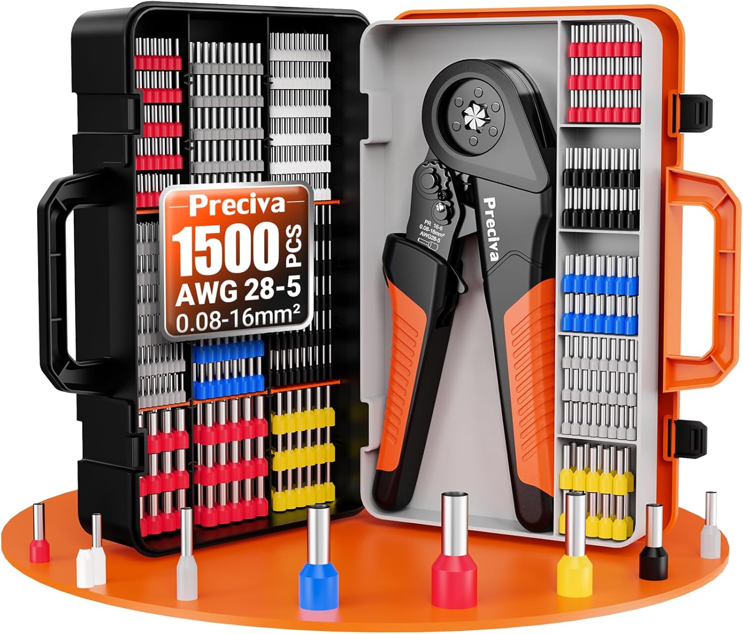 Preciva 0.08-16mm² Ferrule Crimping Tool Kit