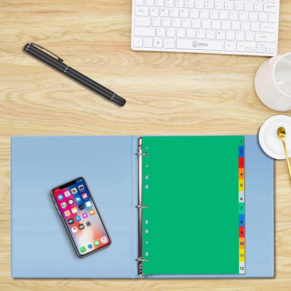 Detalle de OFFCUP A4-tabbladen, 5 sets met 12 genummerde tabs in 6 kleuren