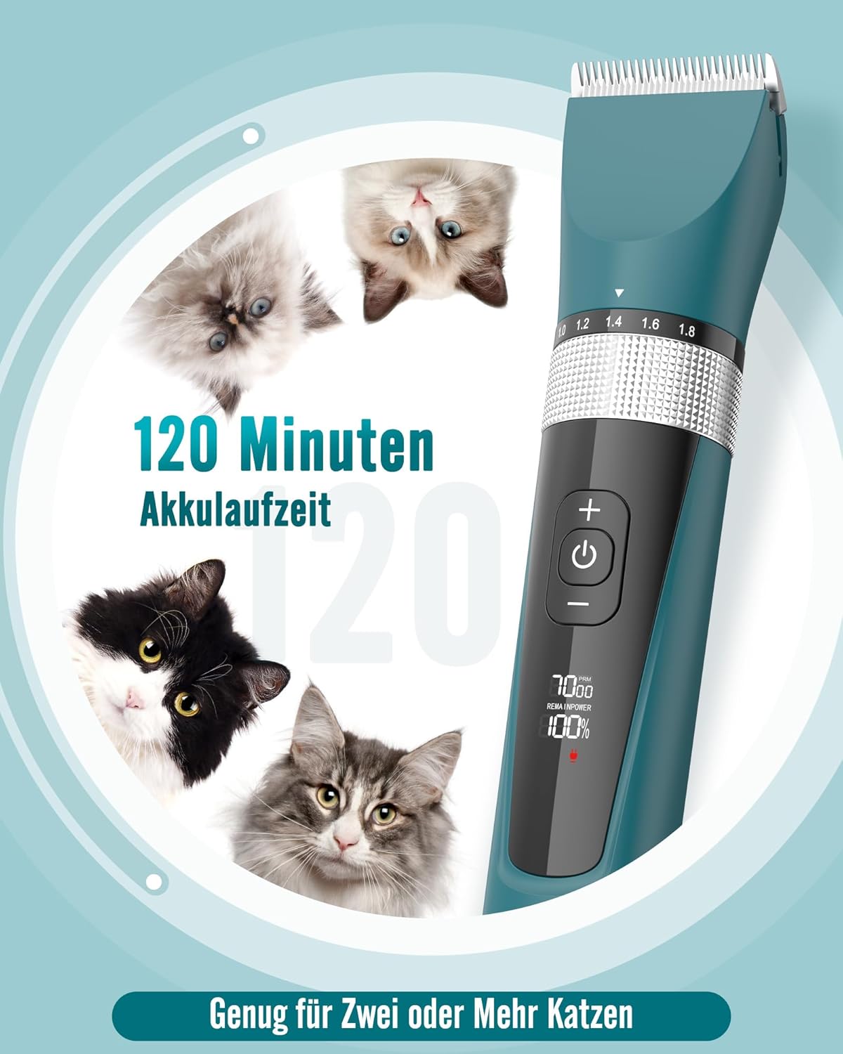 Detalle de oneisall Katzen-Schermaschine leise mit 5 Stufen