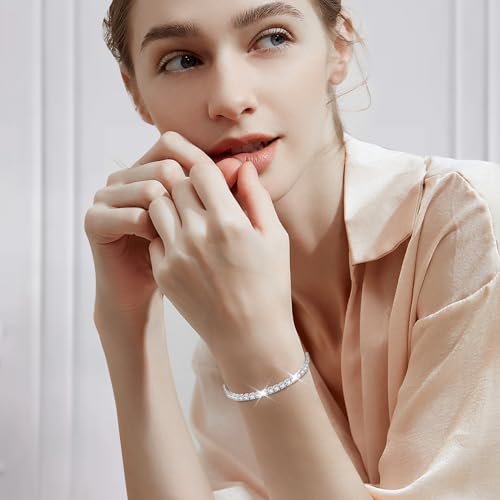 Thumbnail 2 de J.Fée Silver Tennis Bracelet for Women – Adjustable S925 Jewellery with Clear CZ Stones