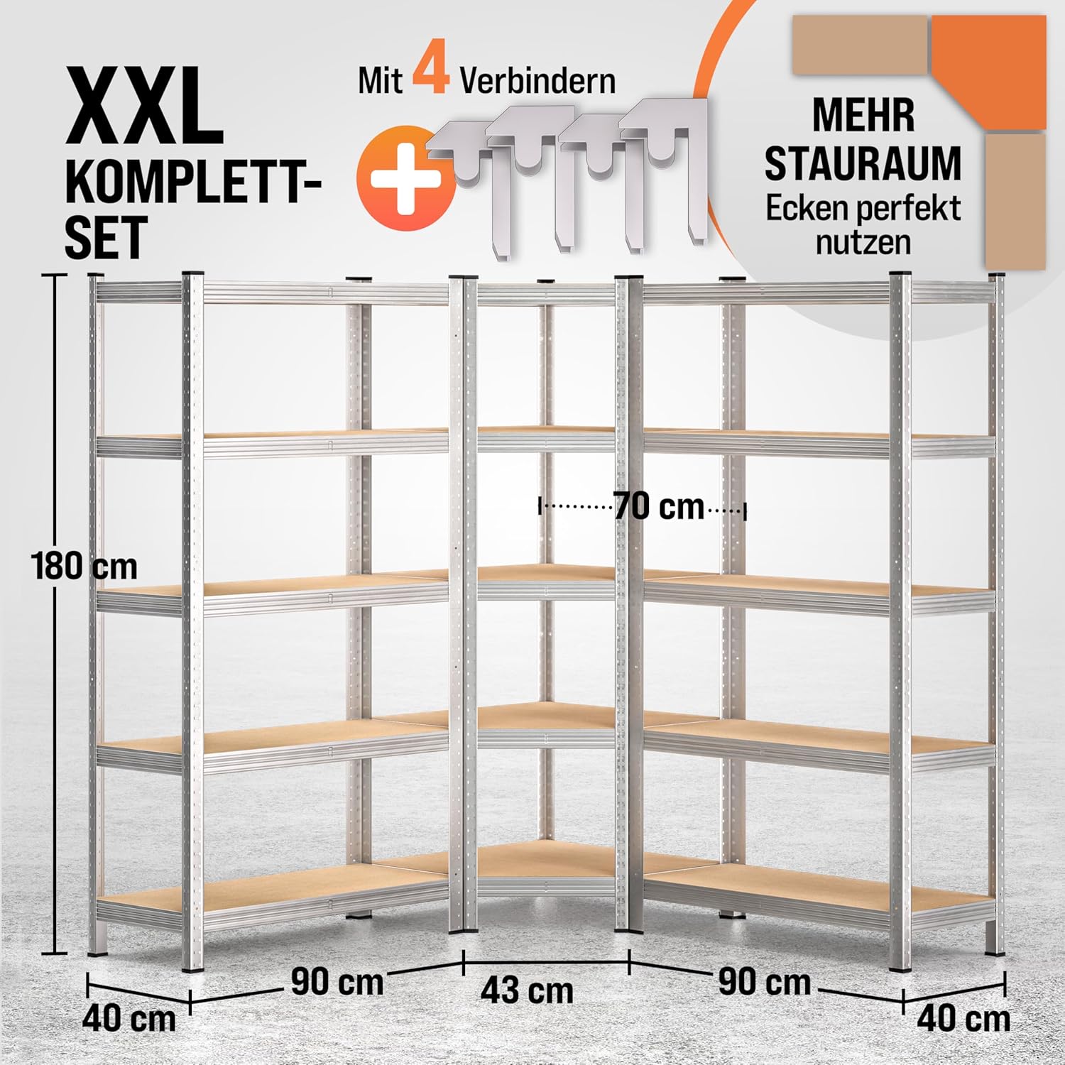 Detalle de Monzana Eckregal Schwerlastregal Set 2625 kg