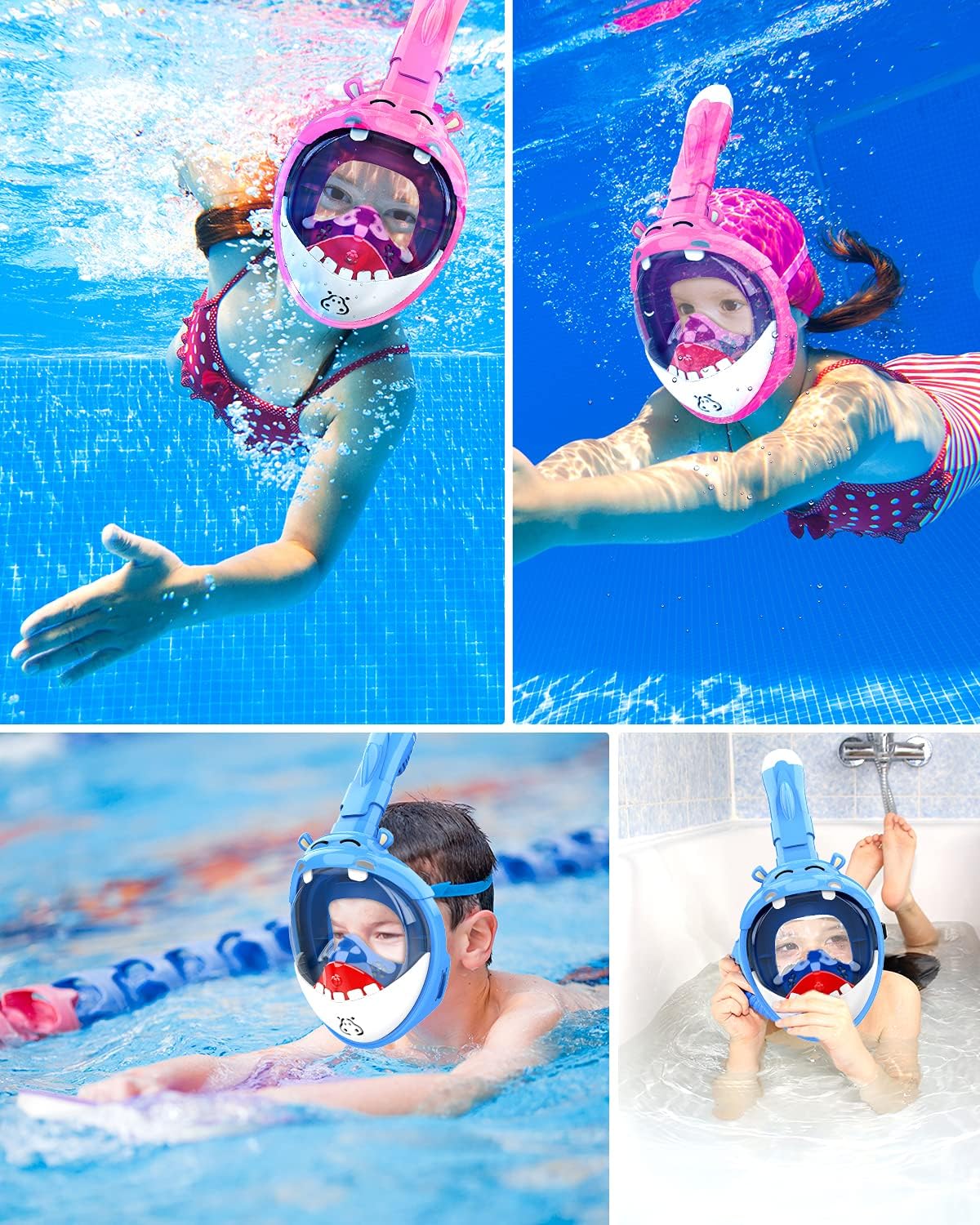 Thumbnail 5 de Dancial Kids Snorkel Mask – 180° Panoramic Full Face, Safe Dry-Top Breathing for 4–12 Year Olds