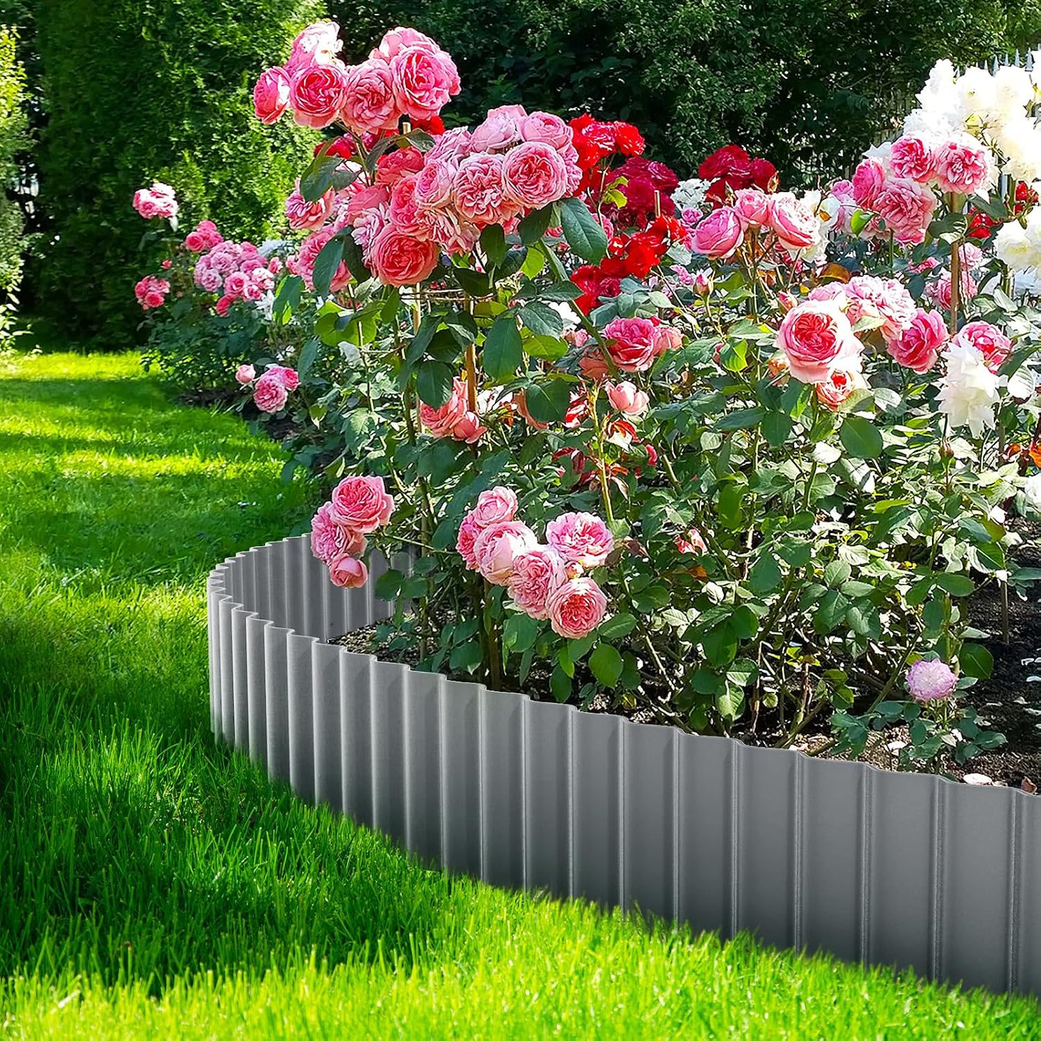 Detalle de LAVEVE Corrugated Metal Garden Edging 8-Inch