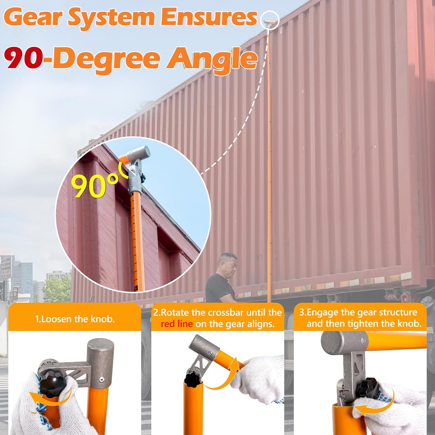 Detalle 2 de TGrasol 15FT Truck Height Stick, Dual-Scale Retractable Measuring Pole